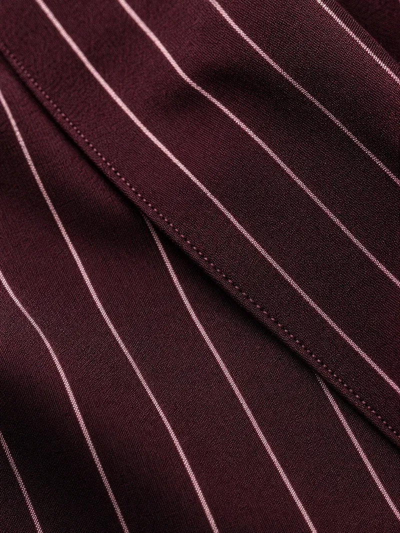 Valencrest Signature Stripe Shirt - Bordeaux Rouge