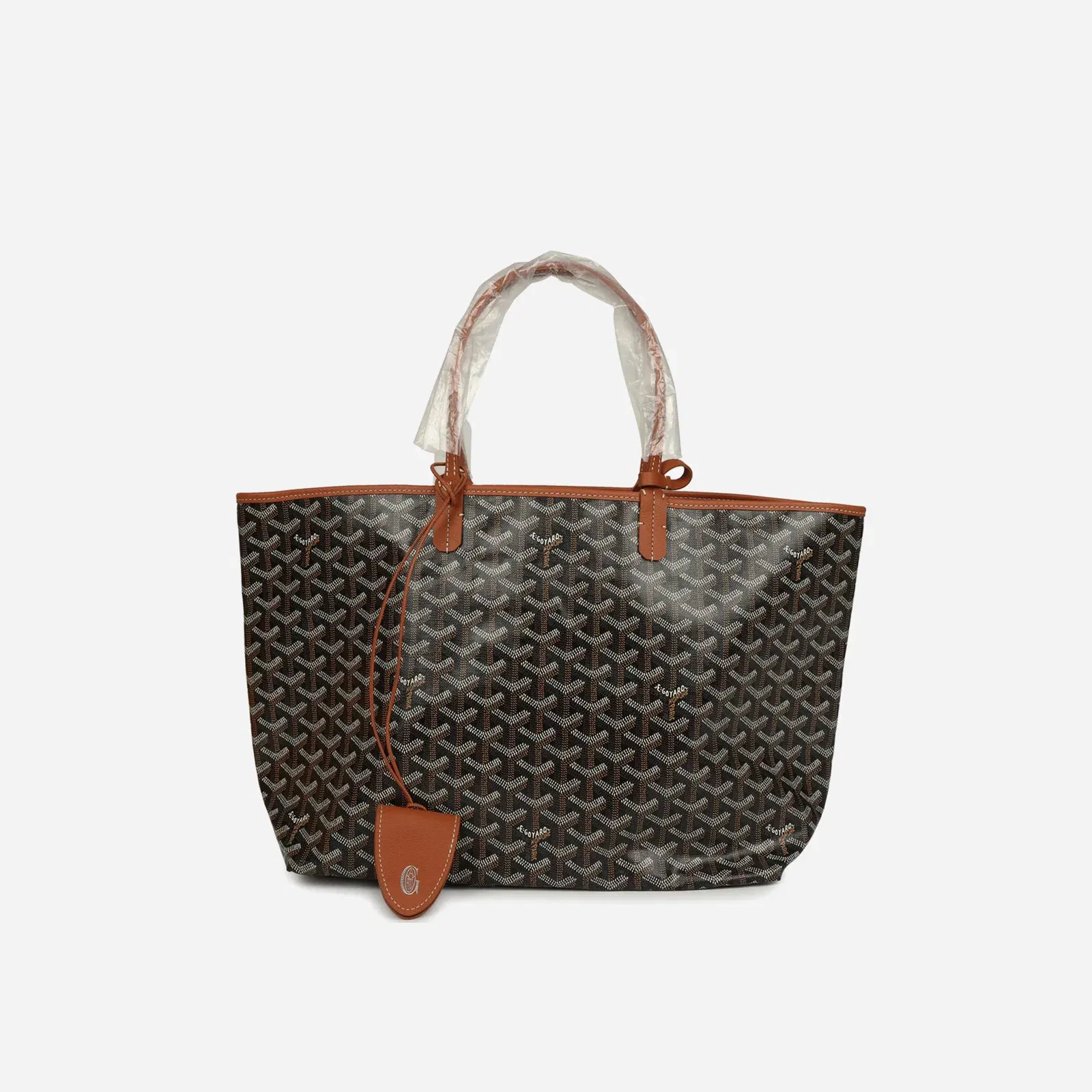 Goyard Goyardine Black and Brown Saint Louis PM Tote Bag Palladium Hardware