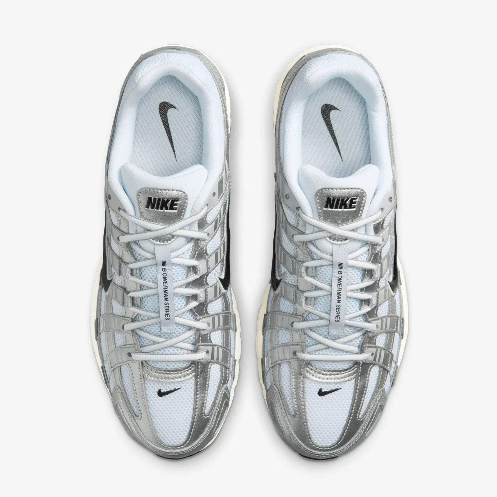 Nike P-6000 { WHITE/BLACK-METALLIC SILVER-FLT SILVER