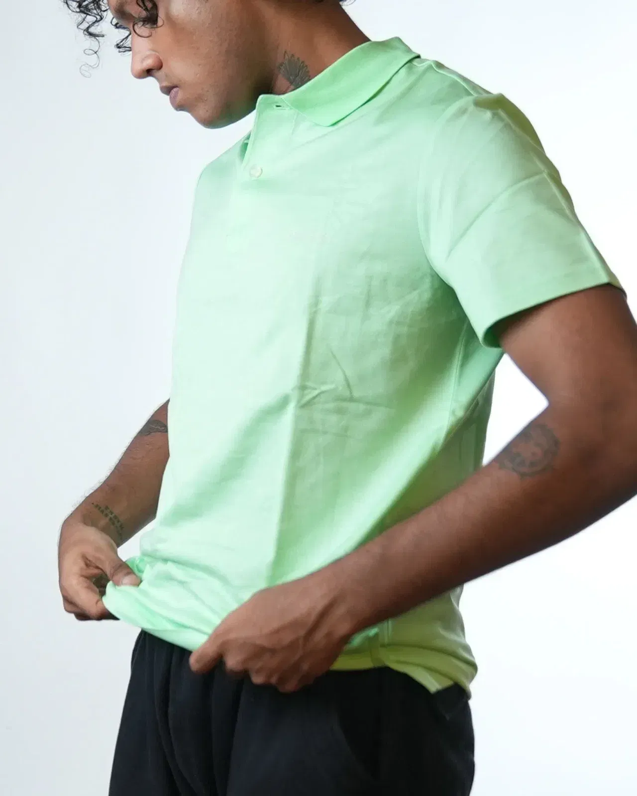 Calvin Klein Green Polo Neck T-Shirt (M)