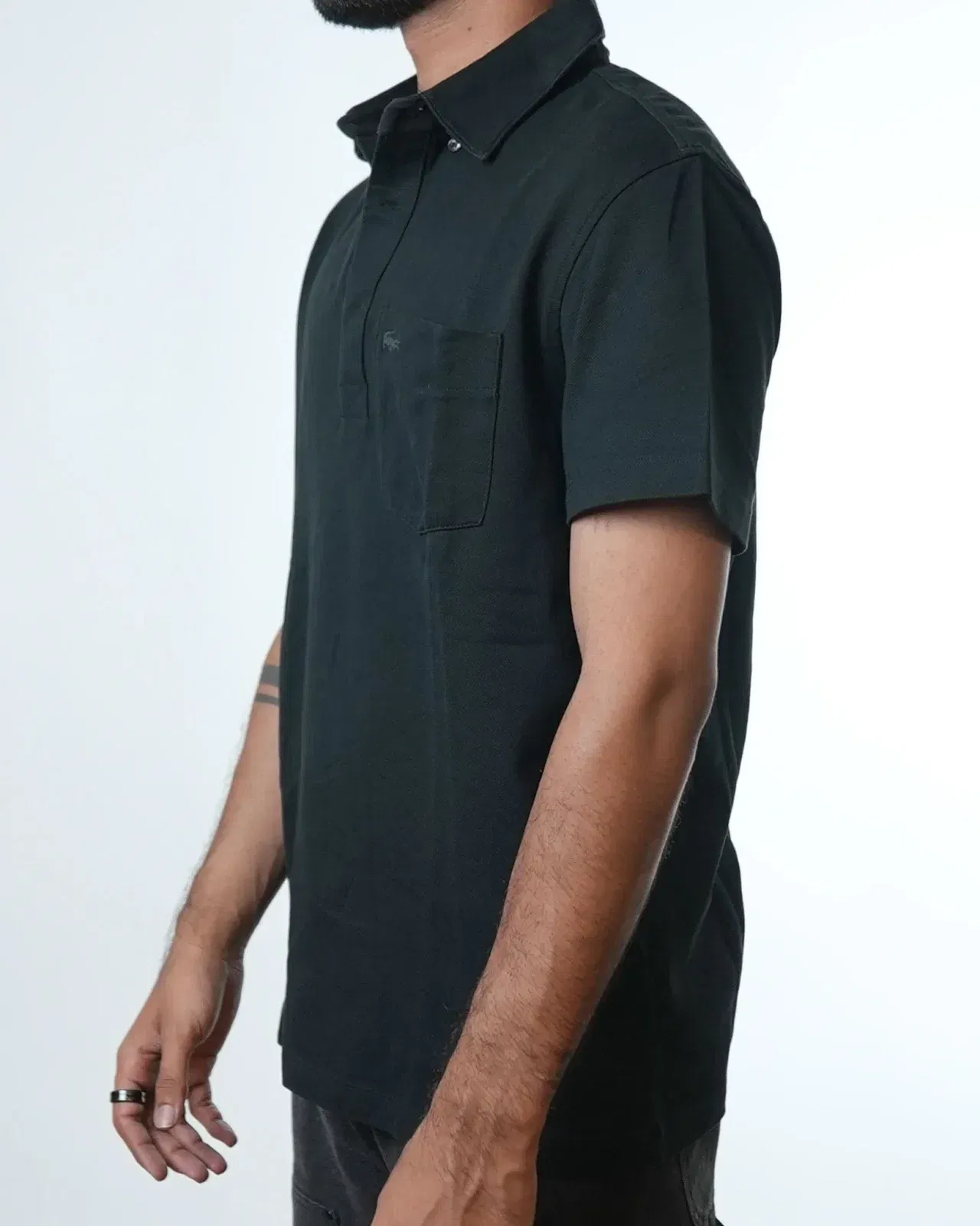 Lacoste Black Pocket Polo T-Shirt (M)