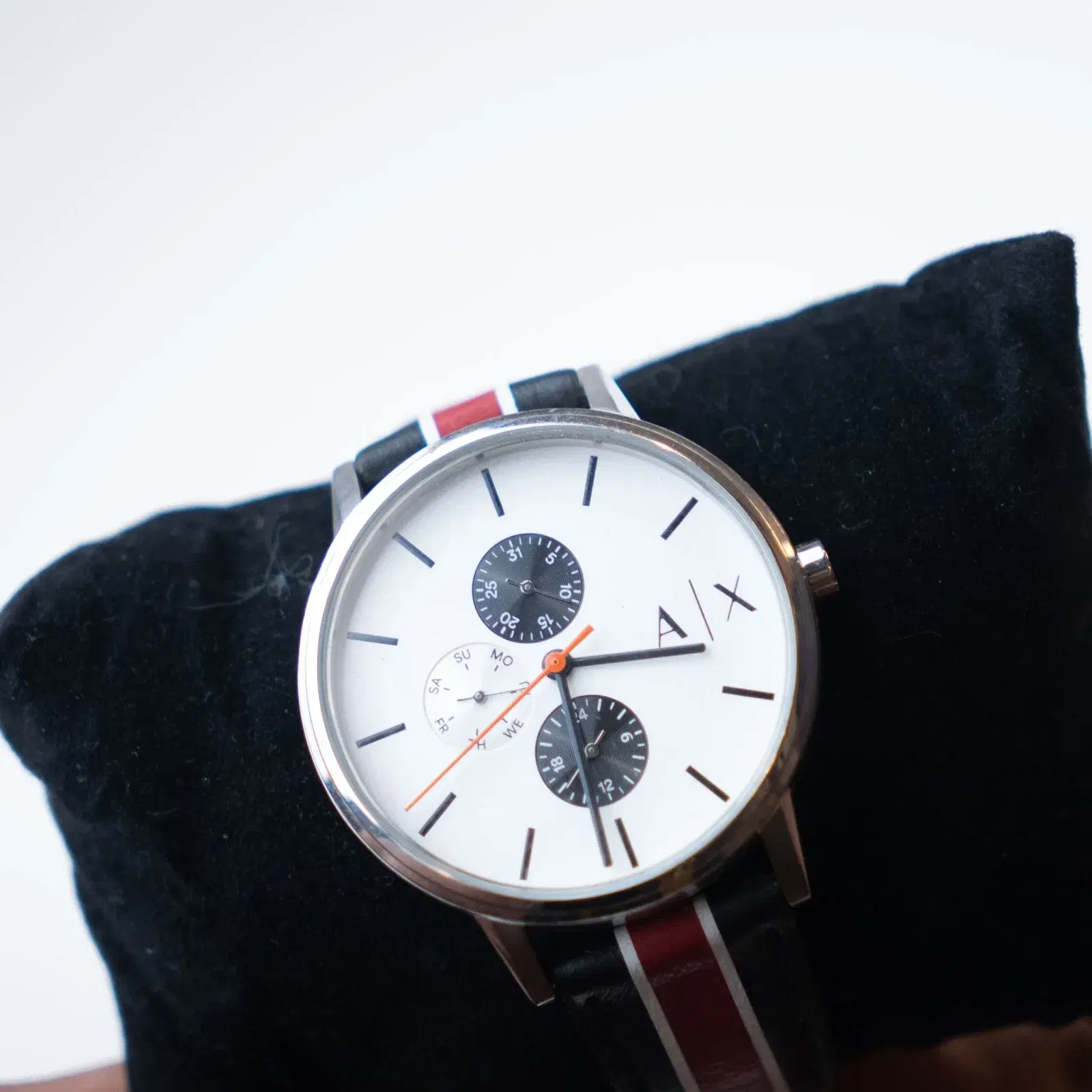 Armani Exchange Red/Black Strapped Watch (One Size)