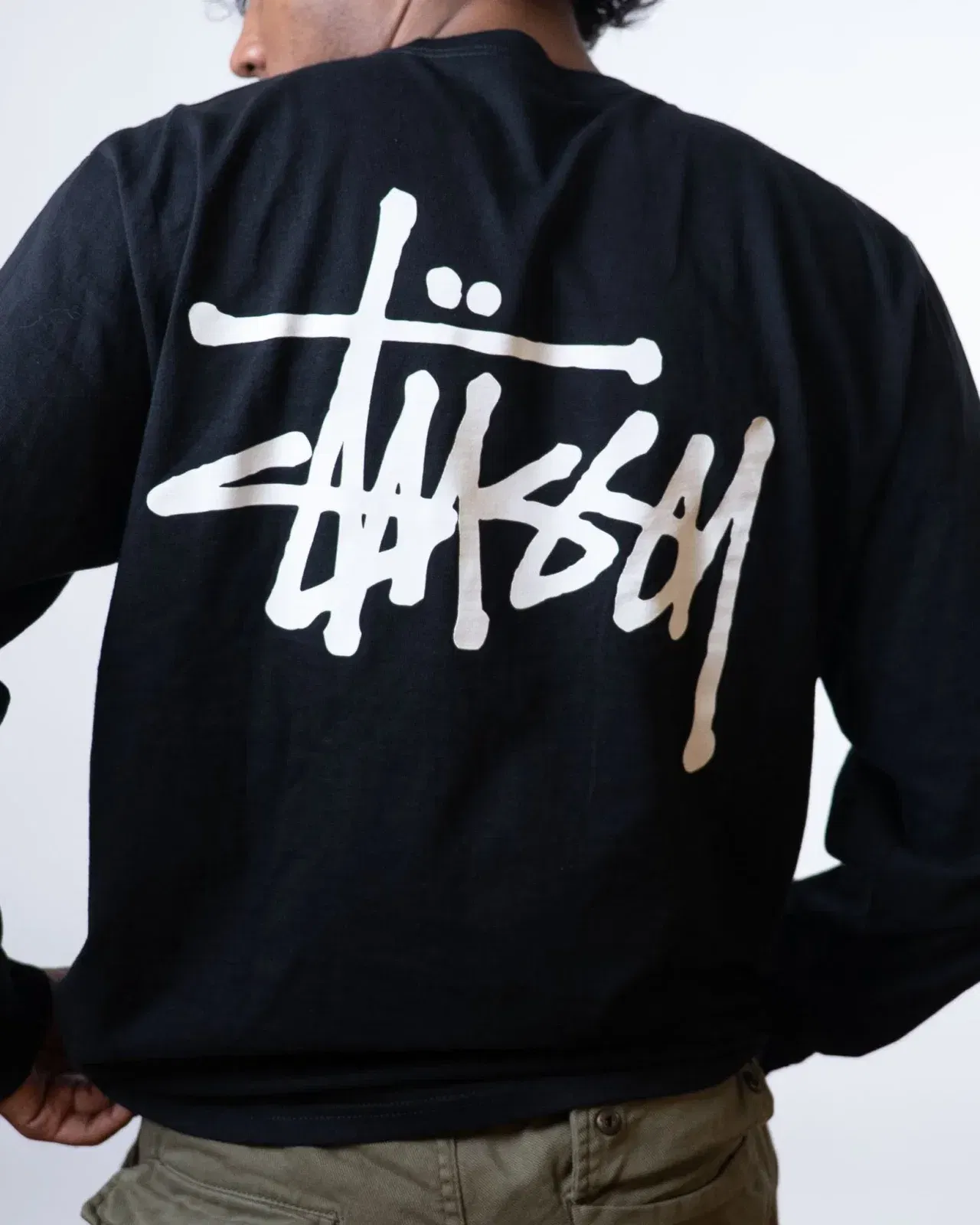 Stussy Basic Long Sleeve Black T-Shirt (M)