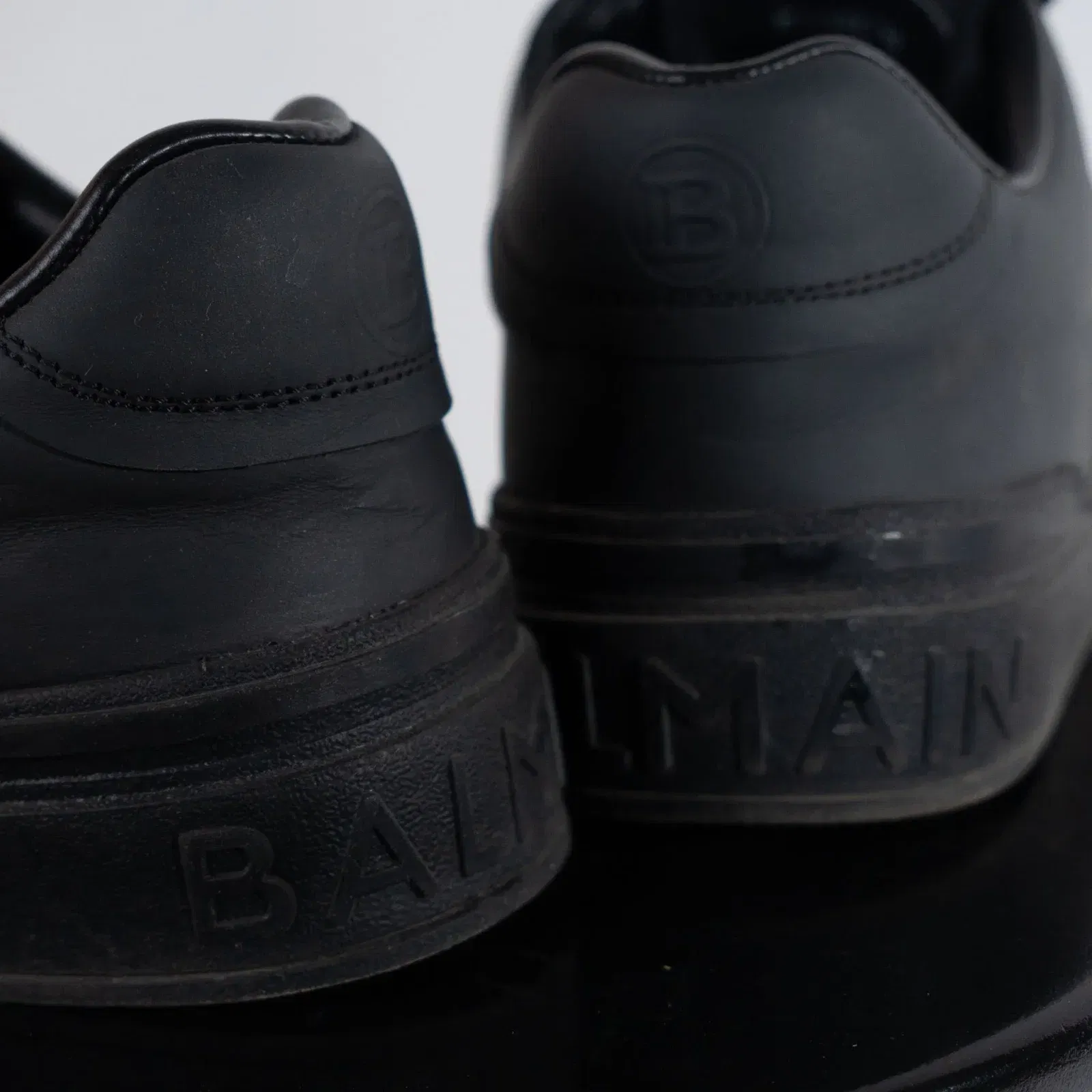 Balmain B-Court Trainers In Calfskin (UK 8)