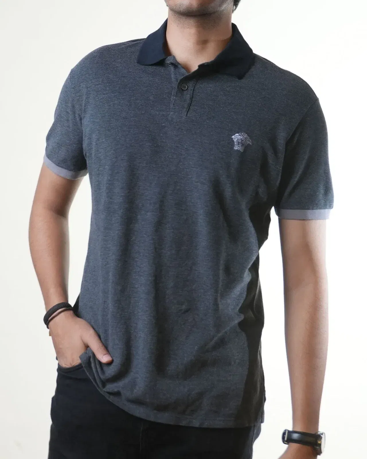 Versace Grey Polo T-Shirt (S)