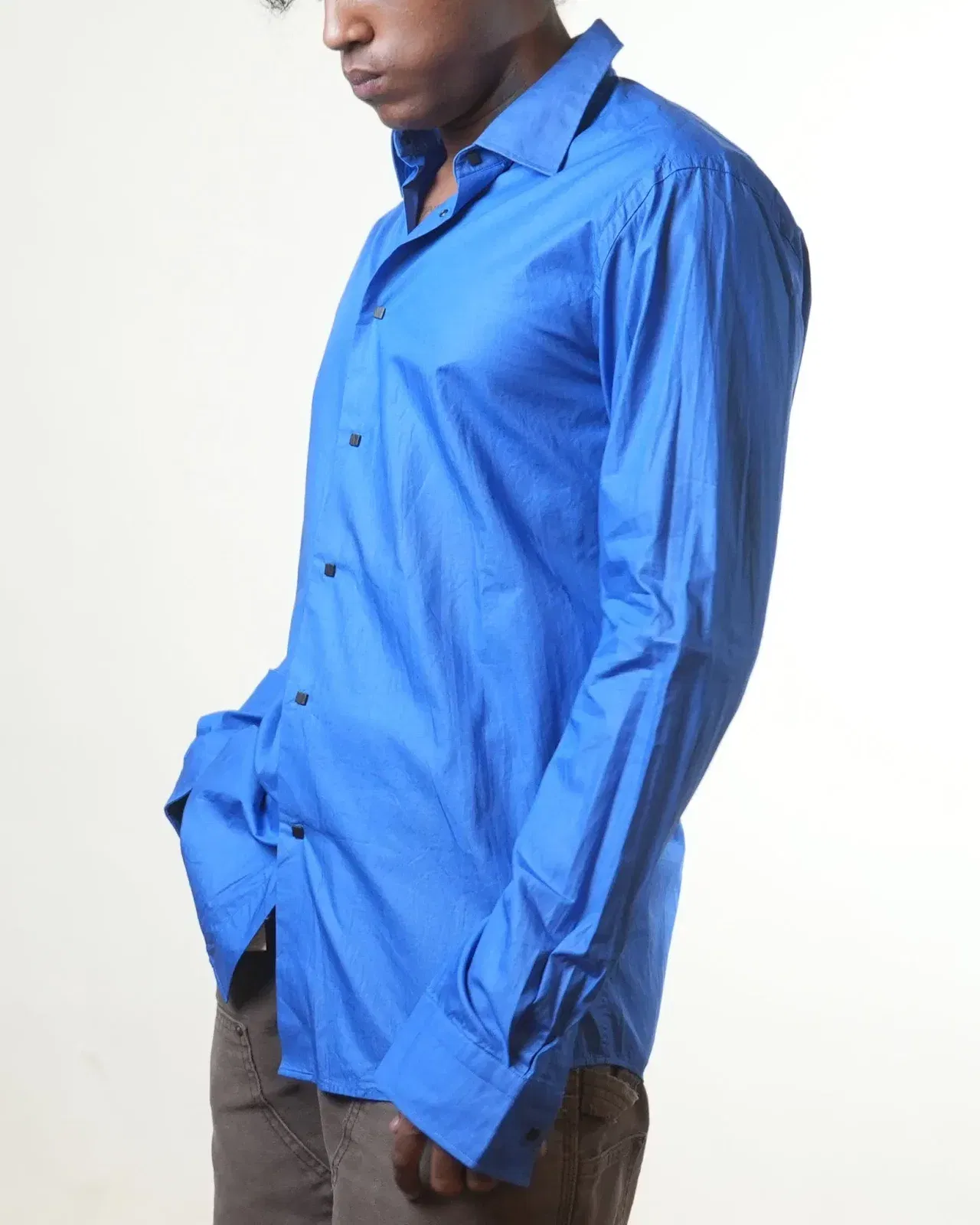 Versace Blue Formal Shirt (M)