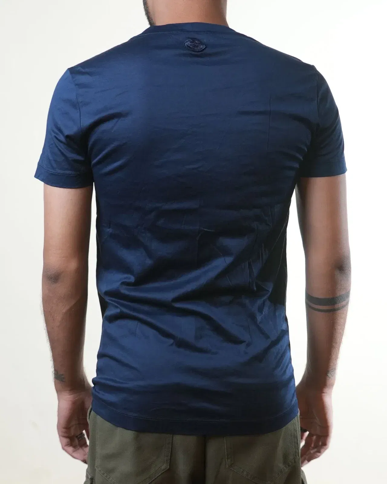 Versace Navy Blue Black Print T-Shirt (S)