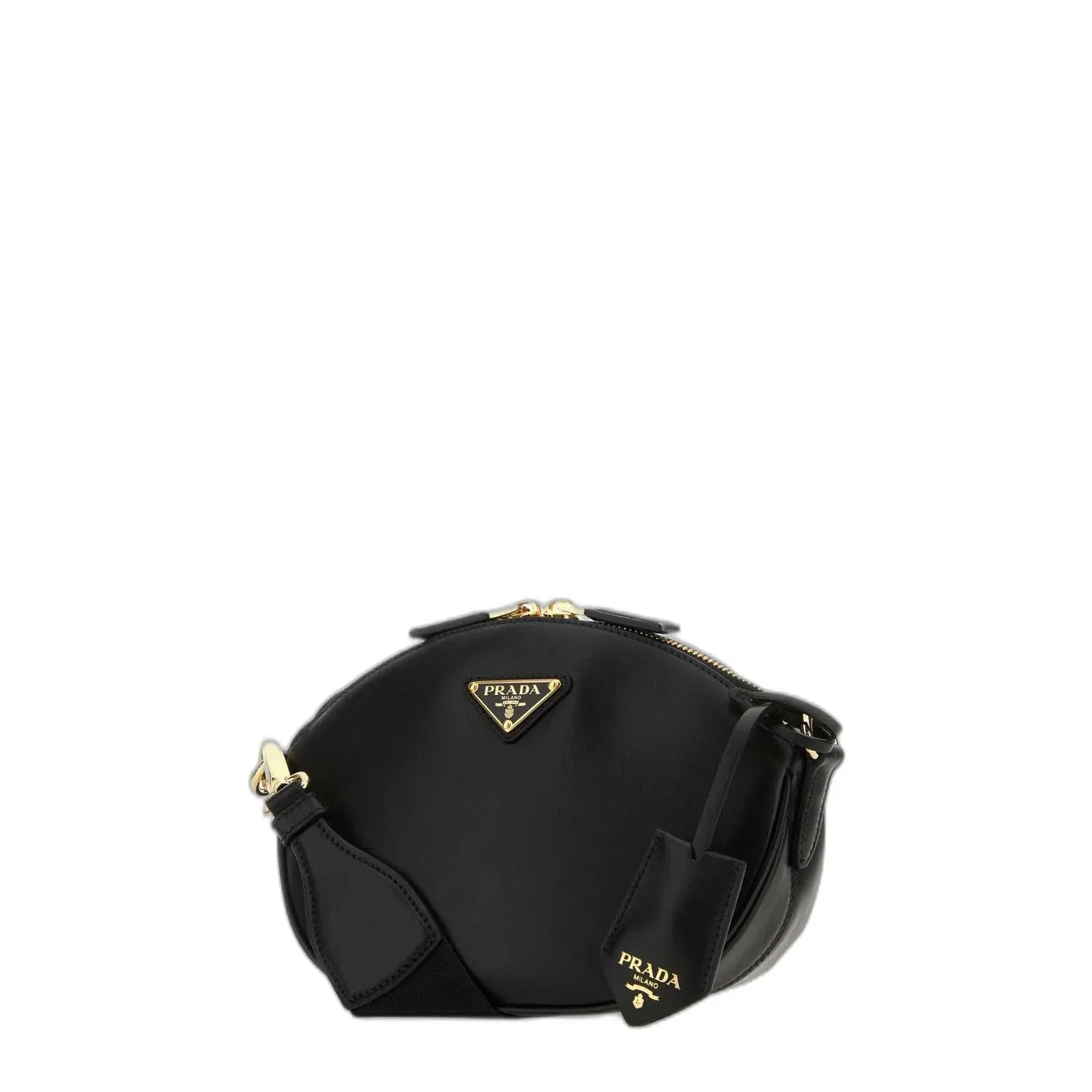 Triangle-Logo Zipped Crossbody Bag