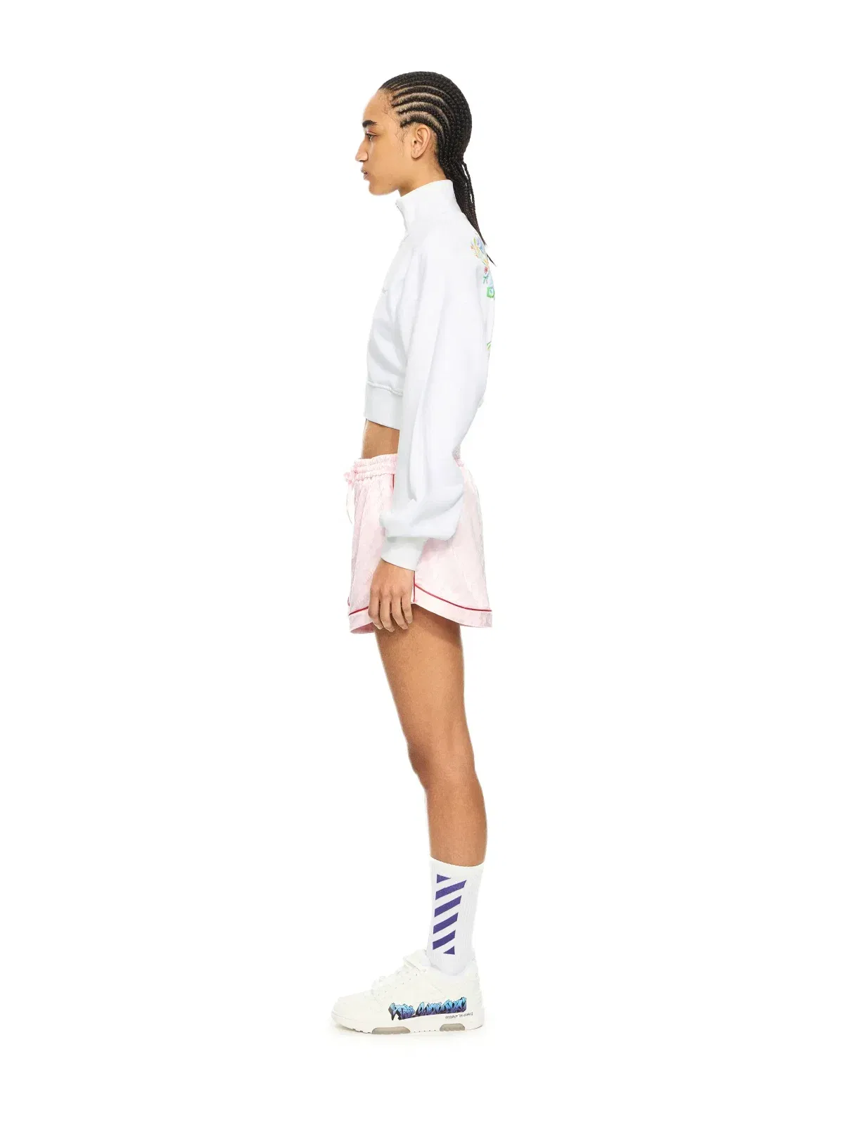 Off-White Arrow Glowing Flower Crop Zip Jacket