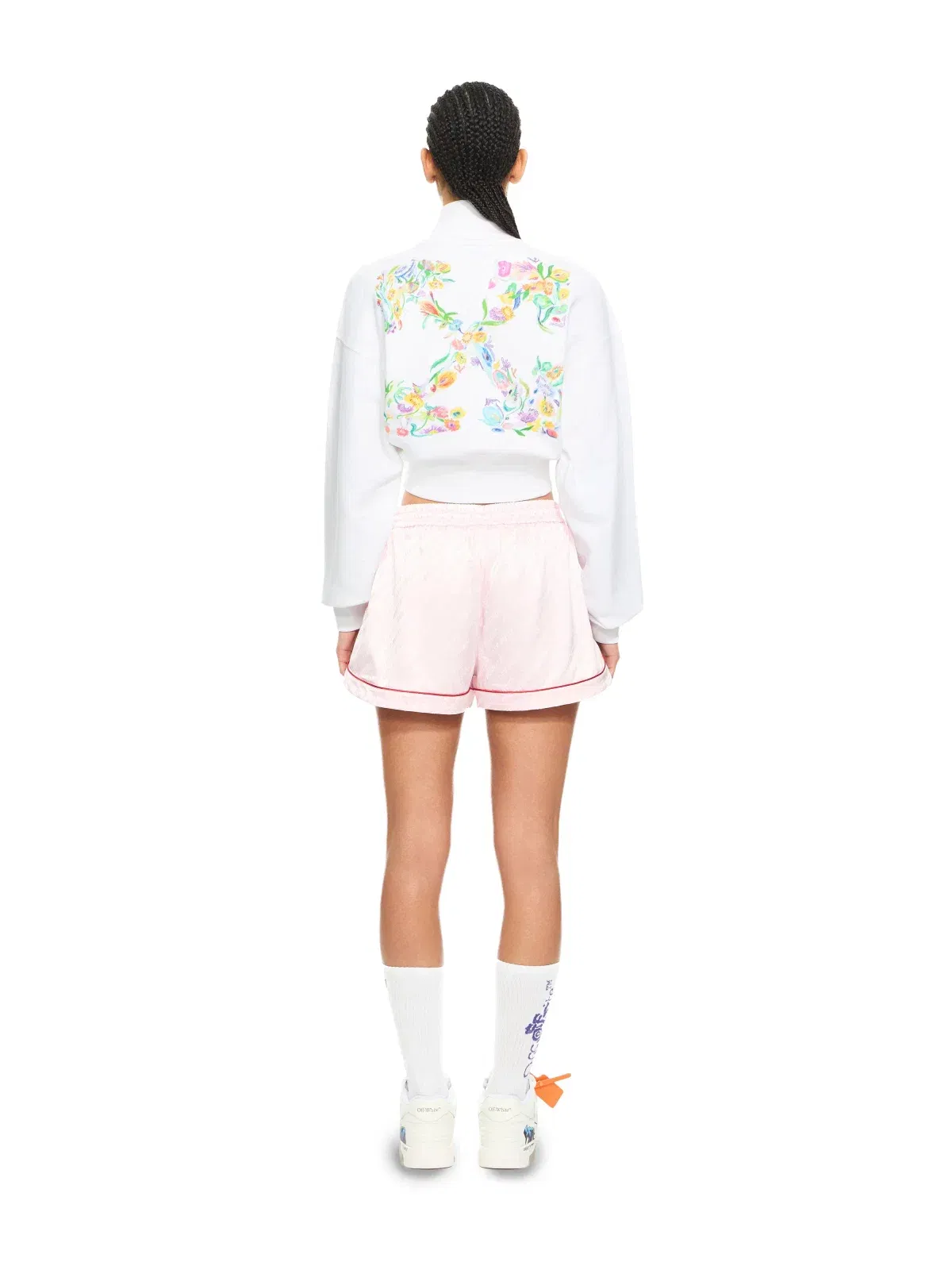 Off-White Arrow Glowing Flower Crop Zip Jacket