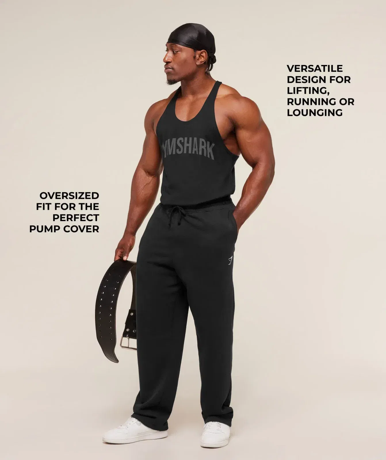Gymshark Power Stringer - Black/Asphalt Grey