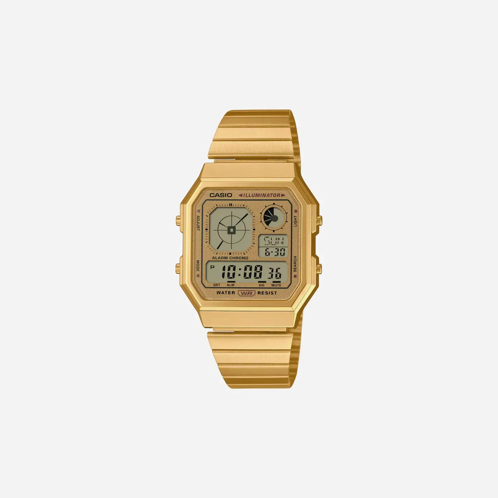 Casio Vintage A130WEG-9ADF Quartz Gold Dial Retro Classic with Modern Functions Stainless Steel Watch