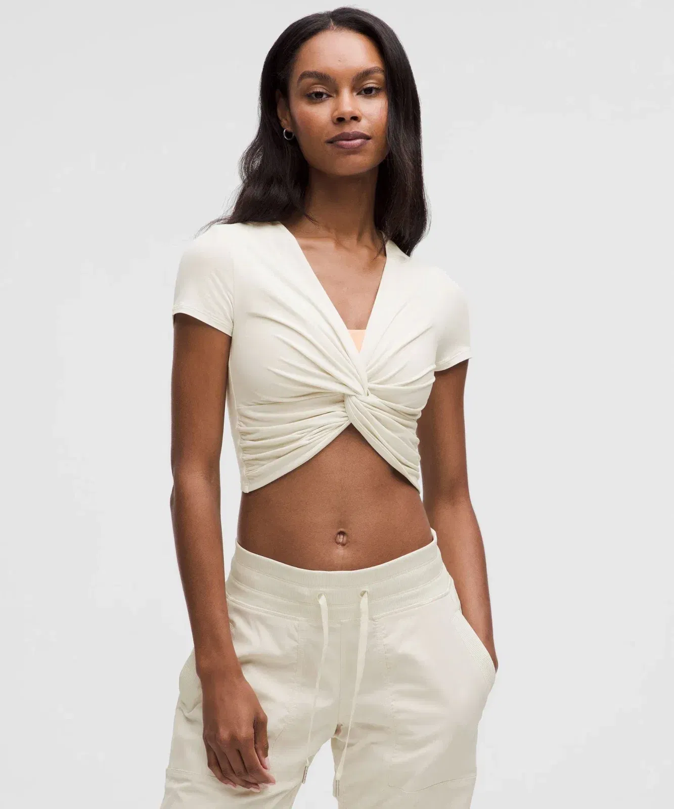 Lululemon Women's Modal-Silk Twist-Front Cropped T-Shirt