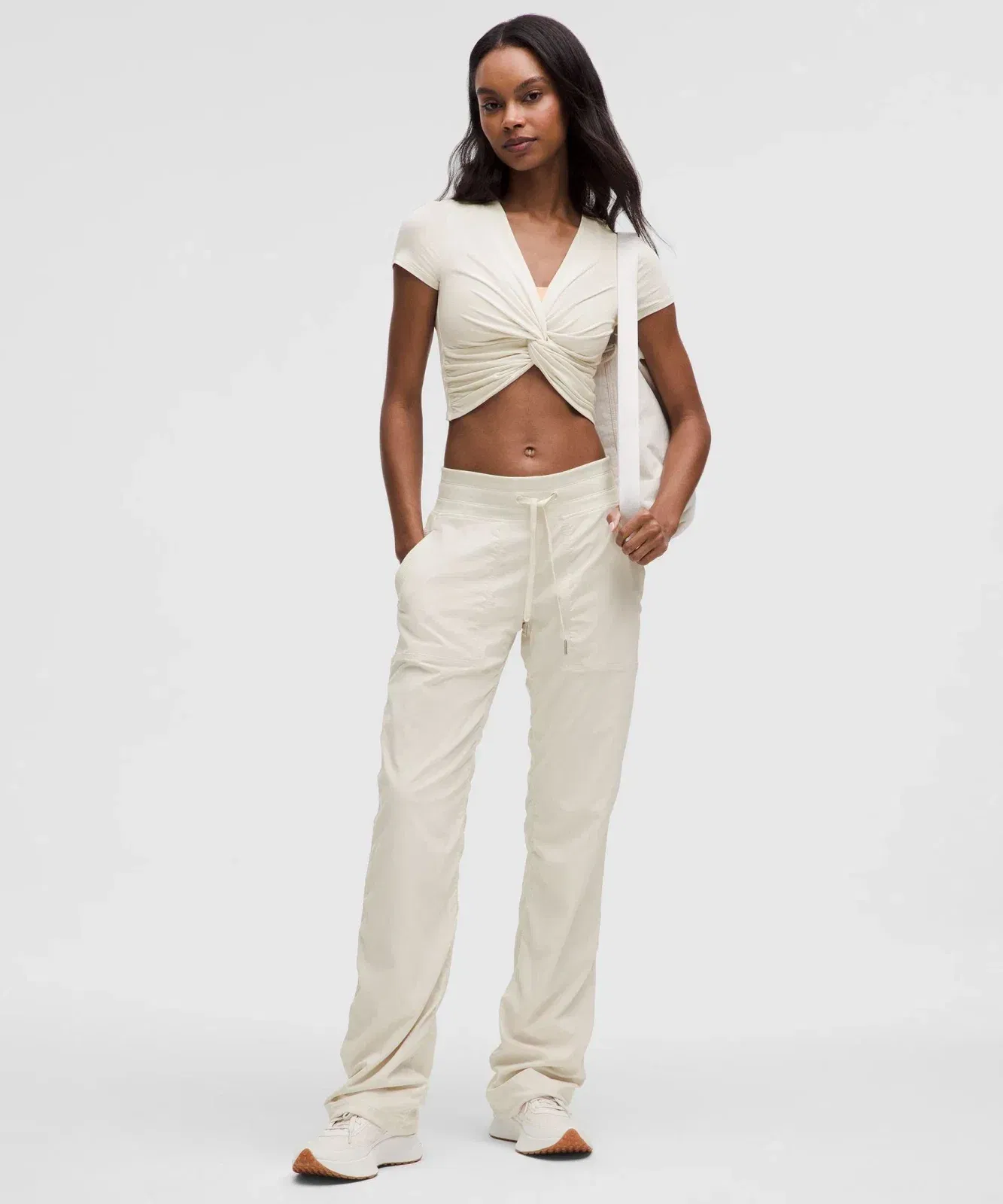 Lululemon Women's Modal-Silk Twist-Front Cropped T-Shirt