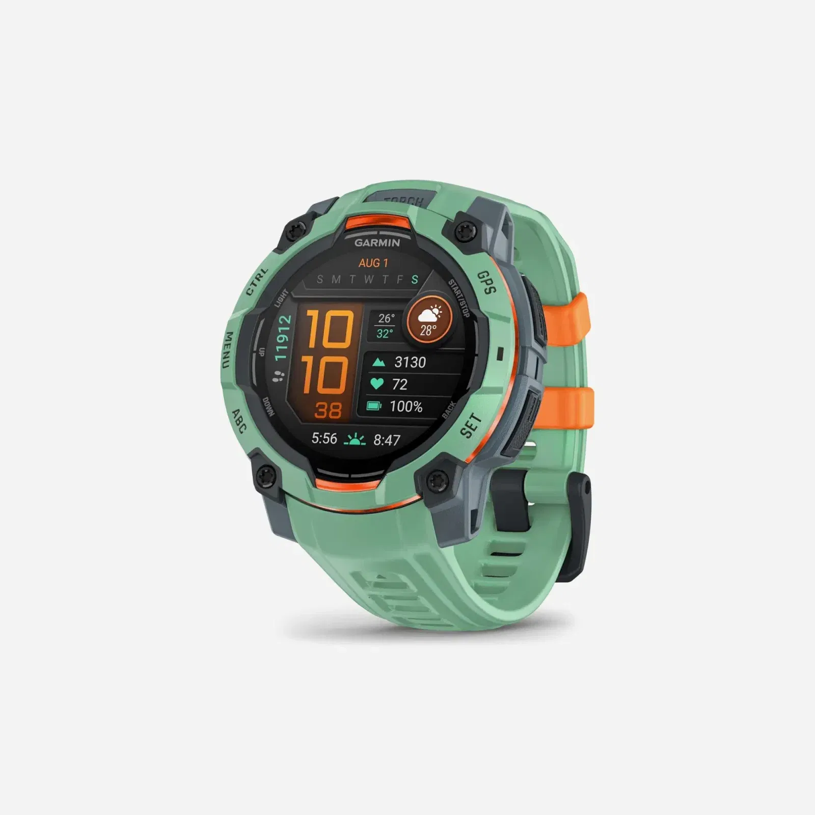 Garmin Instinct 3 45mm, Amoled Display, Rugged Outdoor GPS Smartwatch, Metal-Reinforced Bezel, Built-in Flashlight, Up to 18 Days of Battery Life, Neo Tropic