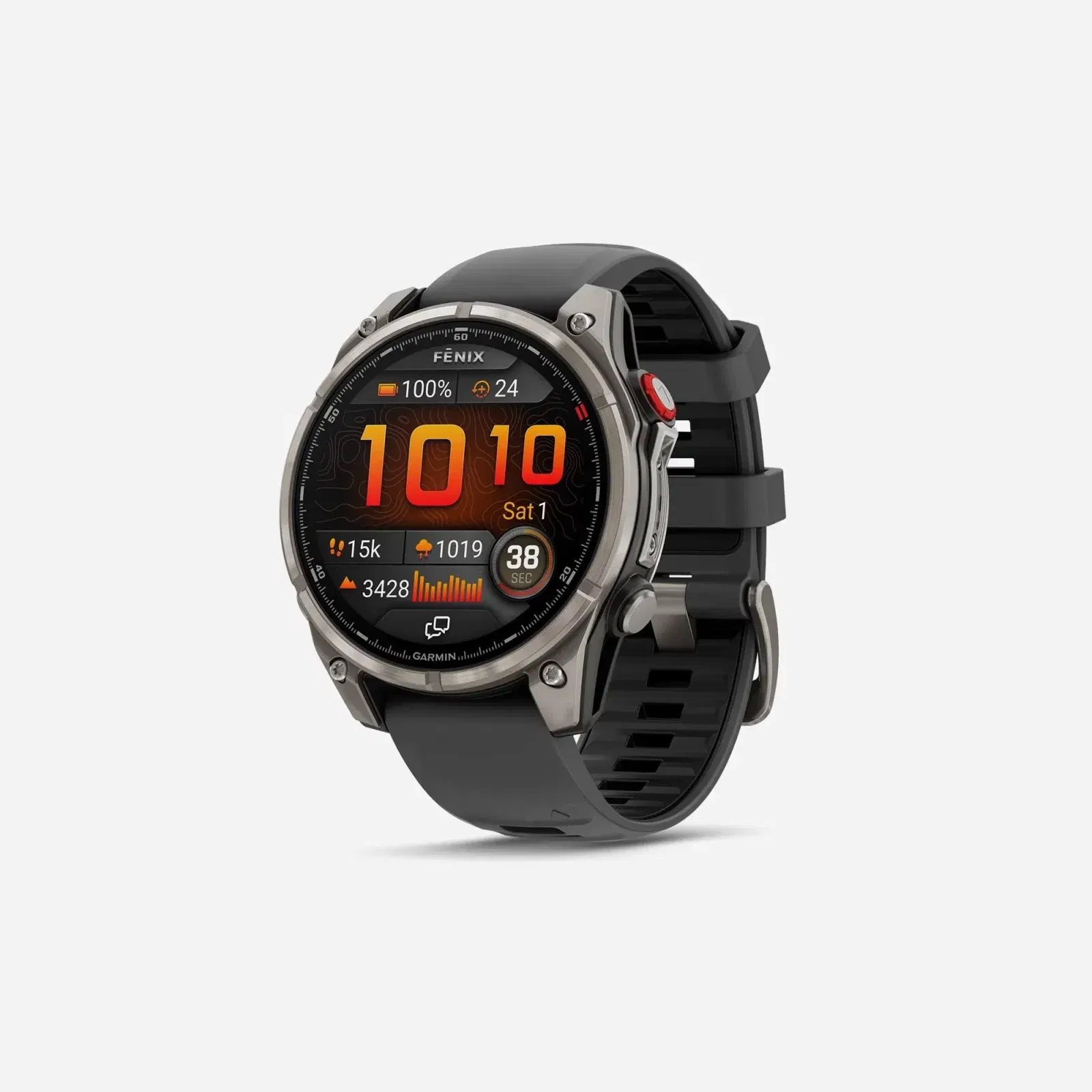 Garmin Fenix 8 Pro, 51mm, Amoled Display, Premium Connected Multisport GPS Smartwatch, inReach Technology, Sapphire, Titanium with Graphite/Black Silicone Band