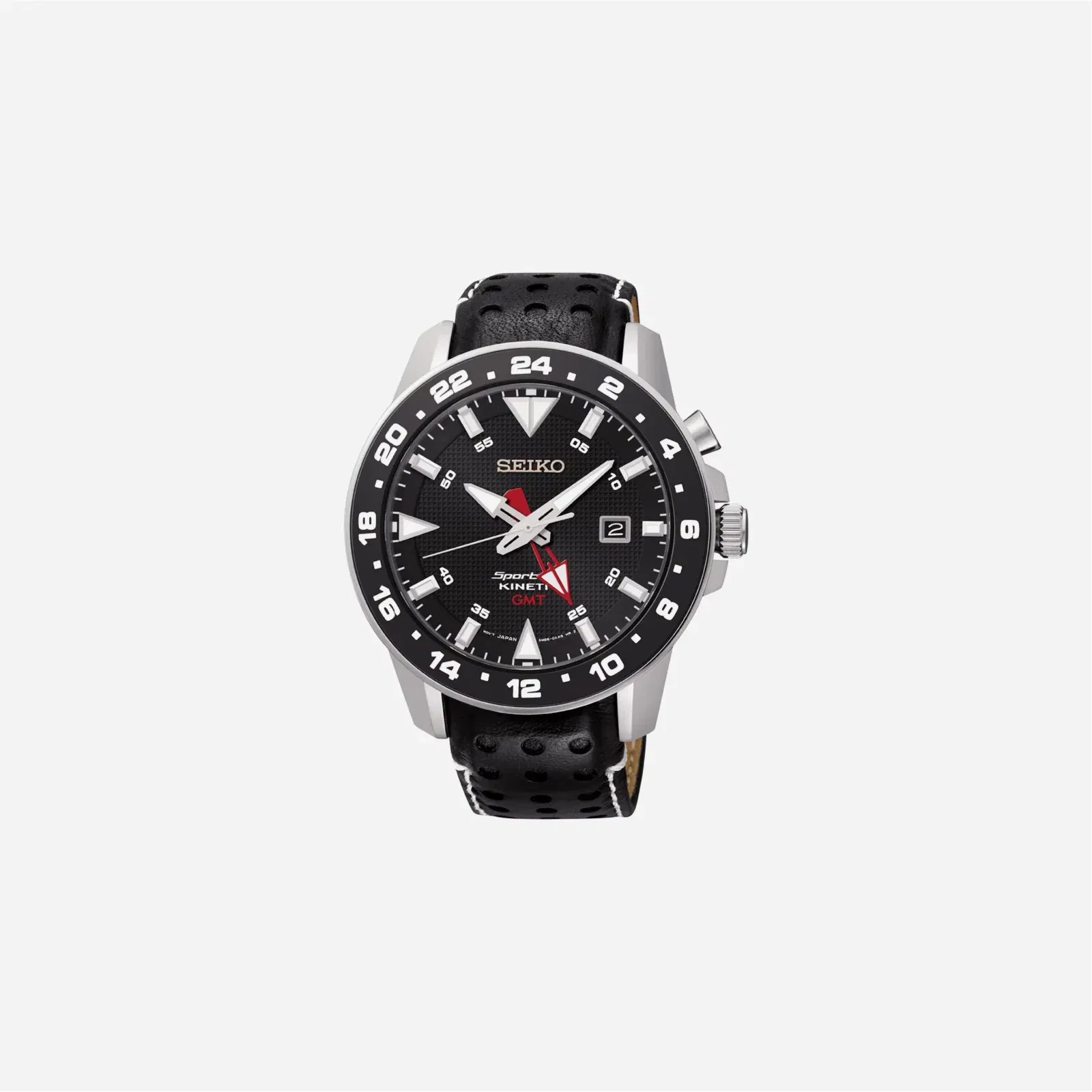 Seiko Sportura Quartz Dial Leather Strap Watch - SUN015P2