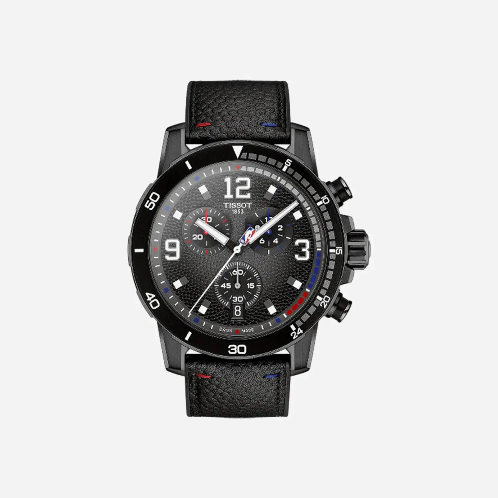 Tissot Supersport NBA Special Edition 45.5mm Anthracite Dial Black Leather, Synthetic Watch