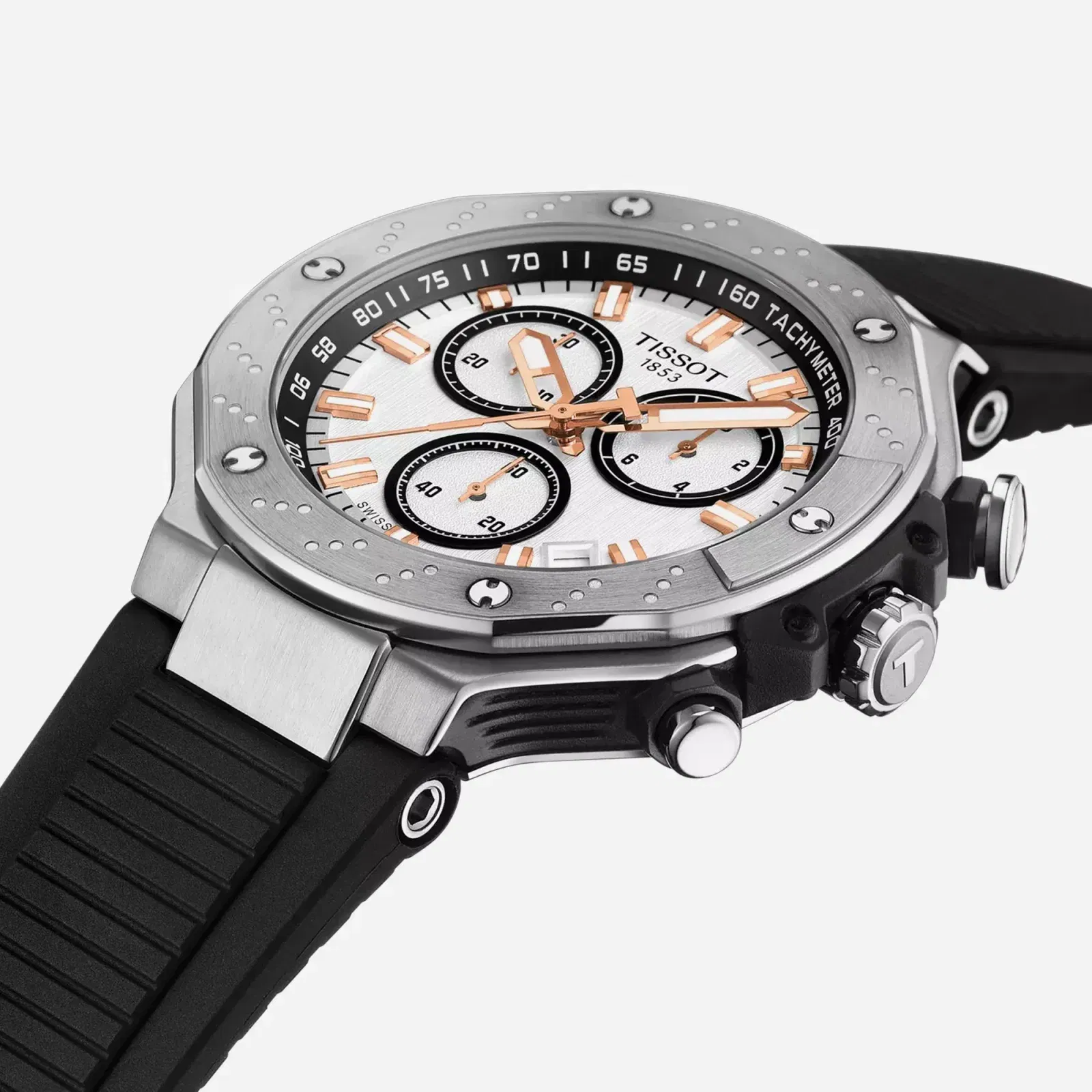 Tissot T-Race Chronograph White Dial Black Synthetic Strap Watch