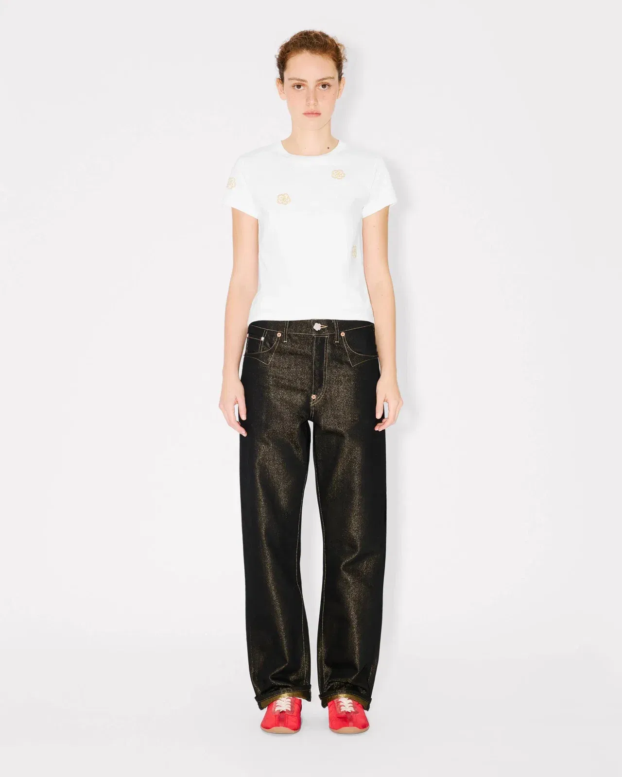 Kenzo Multi Boke Flower Embroidered T-Shirt In Cotton Women's