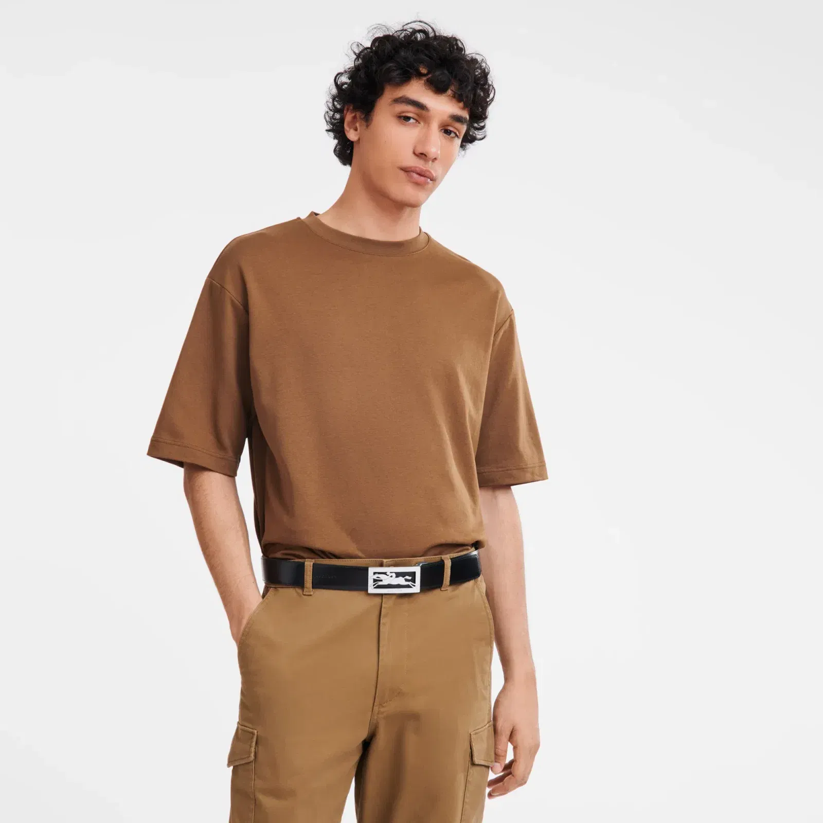 Longchamp Delta Box Men's belt Black/Mocha