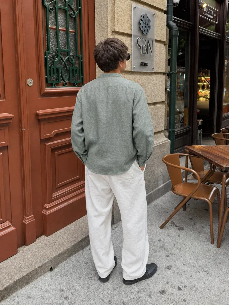 Viremont Premium Linen Shirt - Sage Verdant