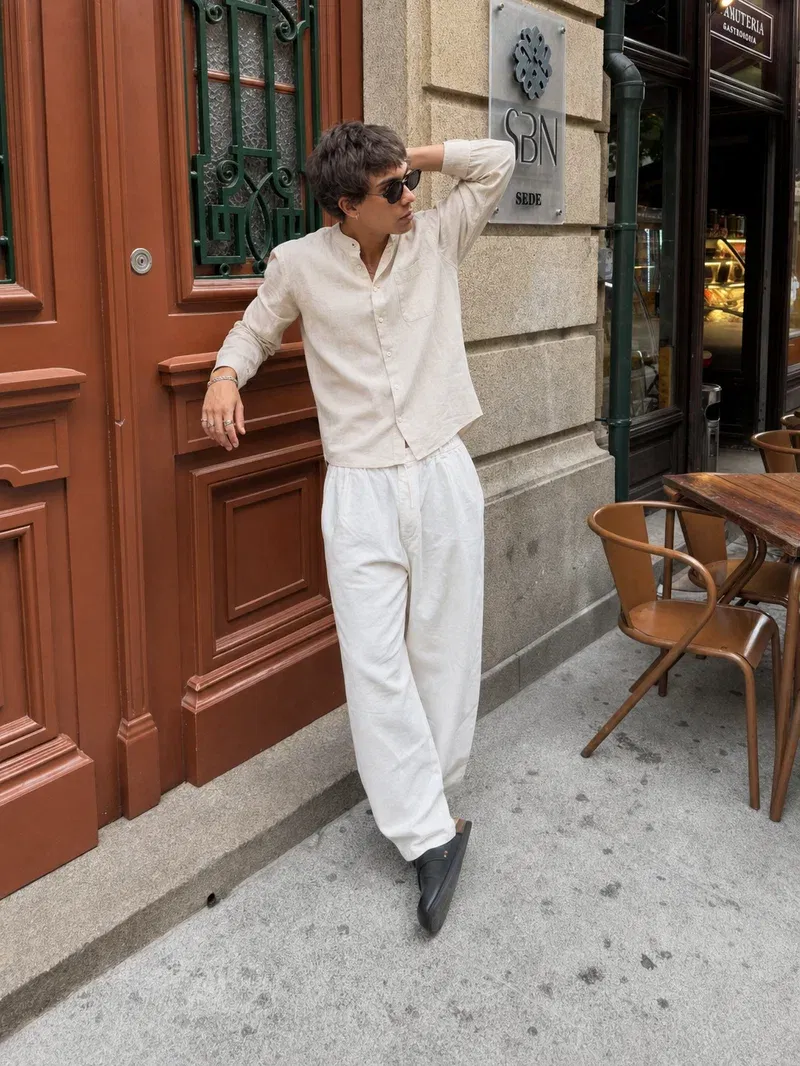 Viremont Premium Linen Shirt - Sandstone Beige