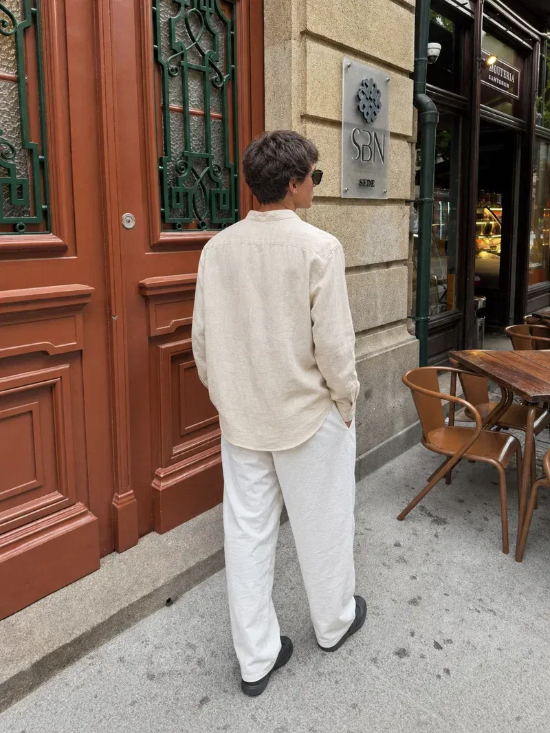 Viremont Premium Linen Shirt - Sandstone Beige