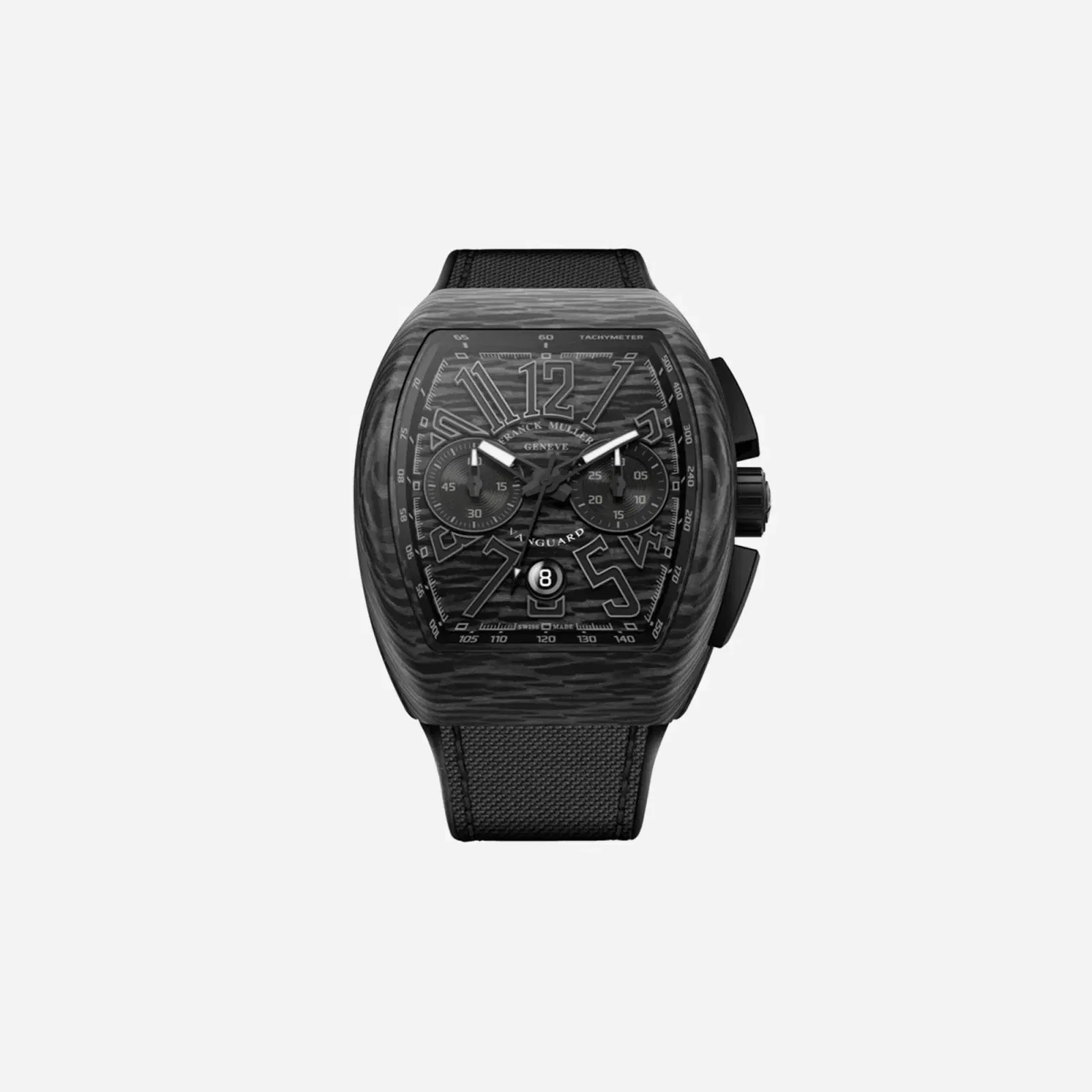 Franck Muller Vanguard Black Dial Rubber Strap Watch - V45 CC DT CARBON.NR (NR)