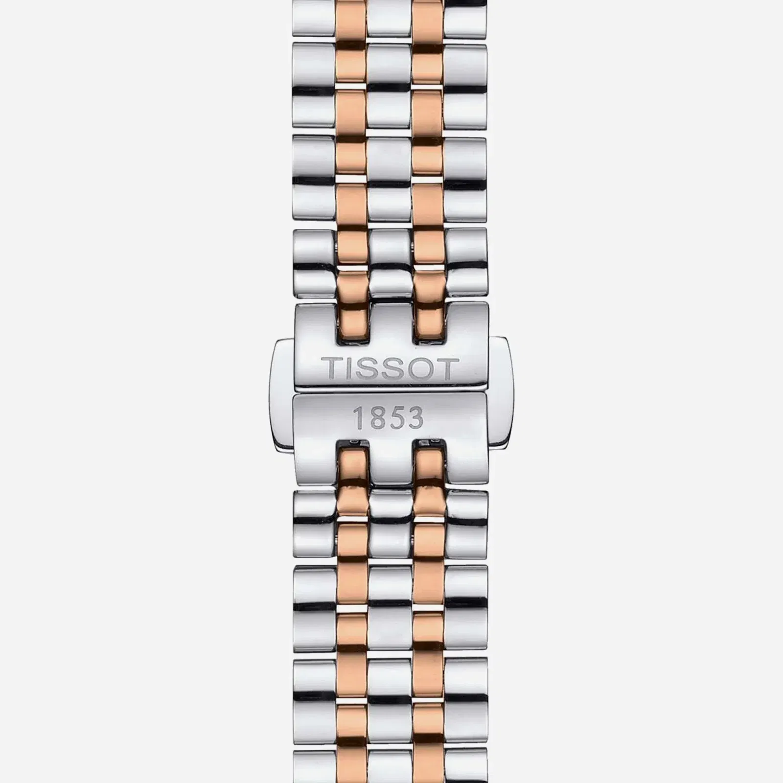 Tissot Carson Premium Lady Leaf Dial Silver & Rose Gold Stainless Steel Rose Gold PVD Strap Watch