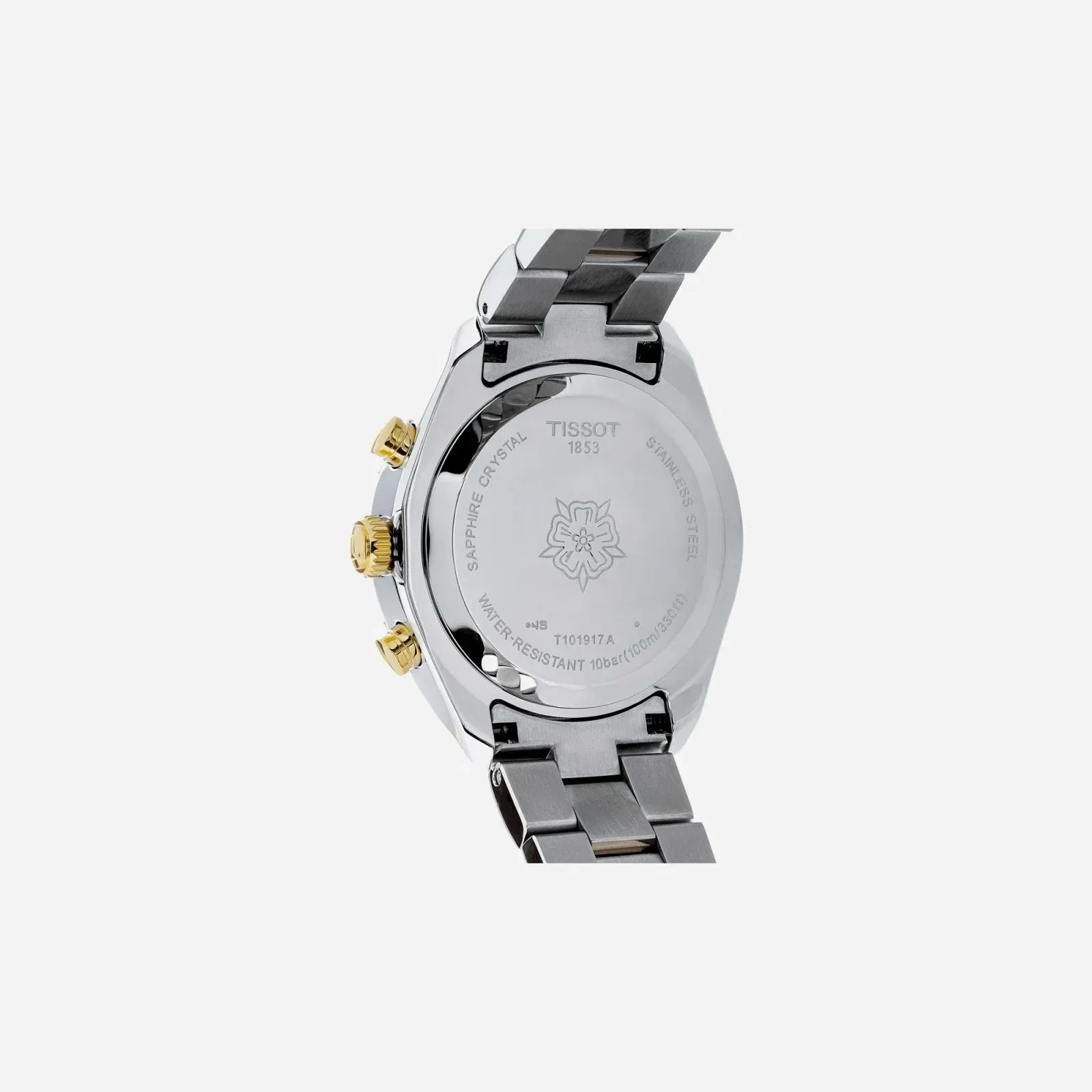 Tissot PR 100 Sport Chic Chronograph Quartz Dial Grey & Yellow Gold Stainless Steel Yellow Gold PVD Strap Watch