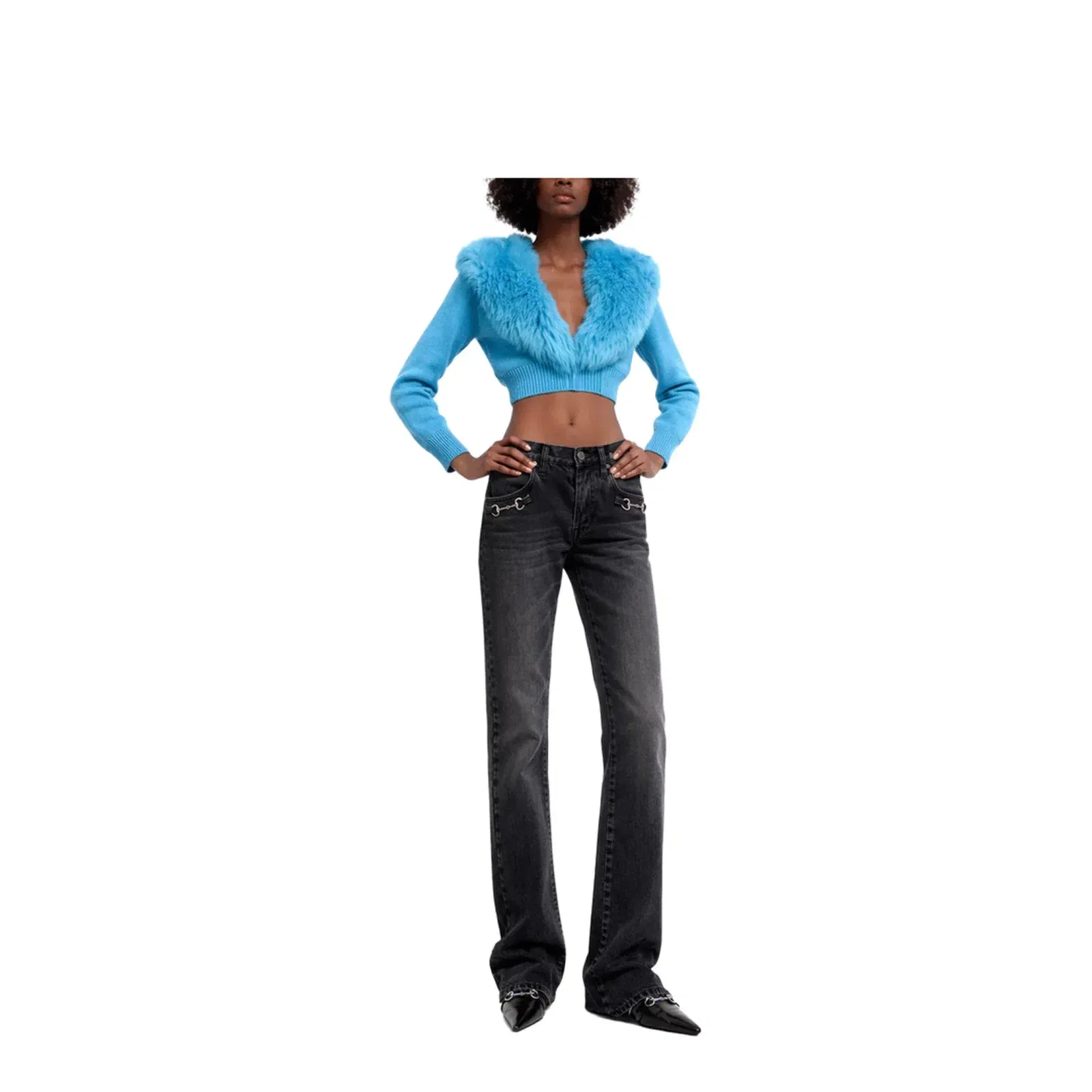 Denim Jeans with Horsebit Detail