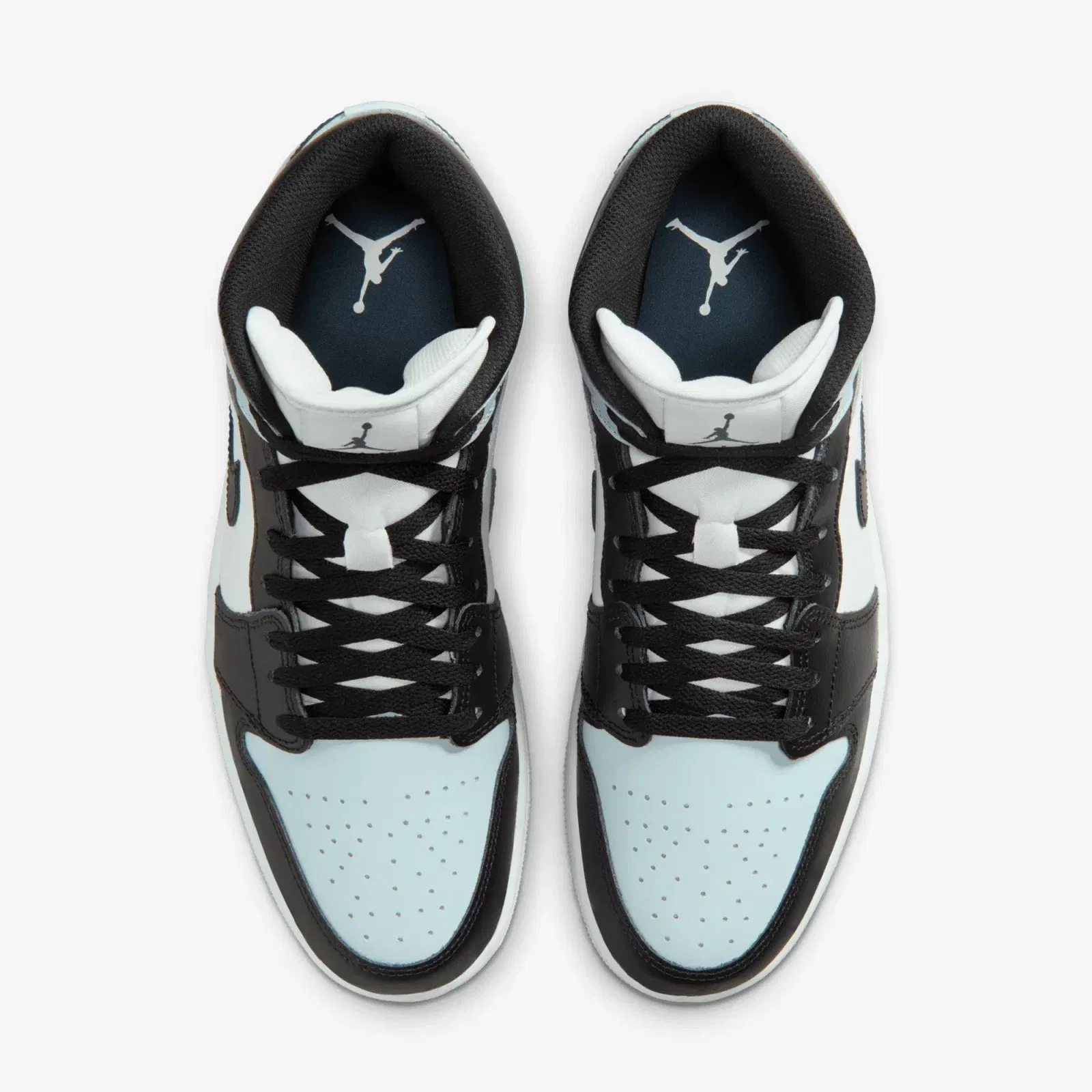 JORDAN AIR JORDAN 1 MID { BLACK/SQUADRON BLUE-AURA-WHITE