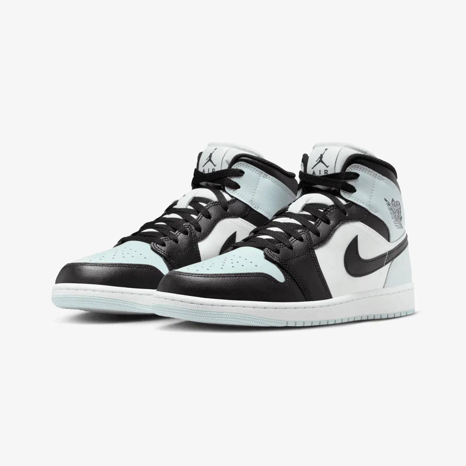 JORDAN AIR JORDAN 1 MID { BLACK/SQUADRON BLUE-AURA-WHITE