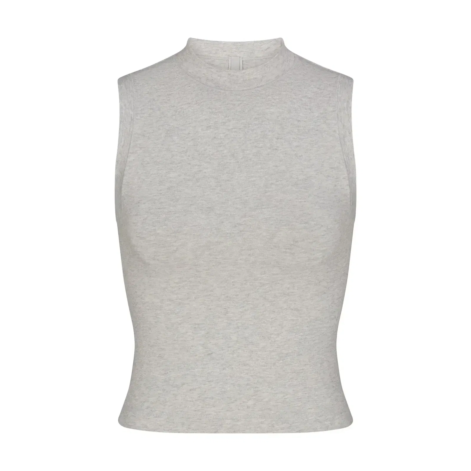 Skims Cotton Jersey Mock Neck Tank Light Heather Grey
