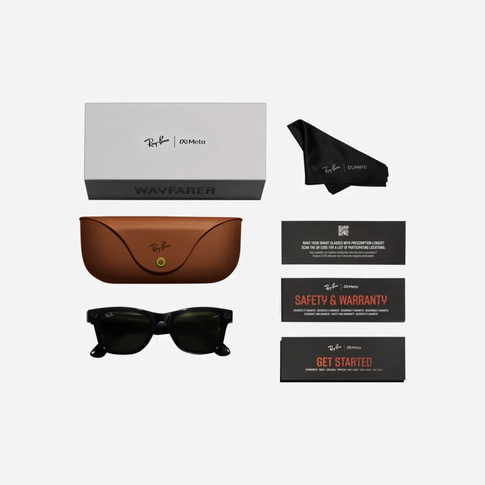 Ray-Ban Meta Wayfarer Large Matte Black Graphite Gradient Polarized Gen 1