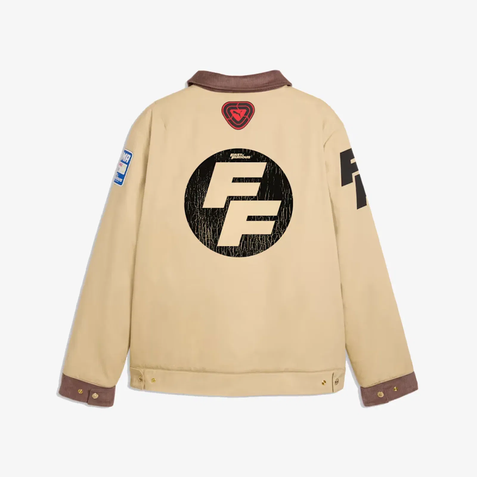 PUMA X FAST & FURIOUS PRINTED BASKETBALL JACKET { CASHEW BROWN