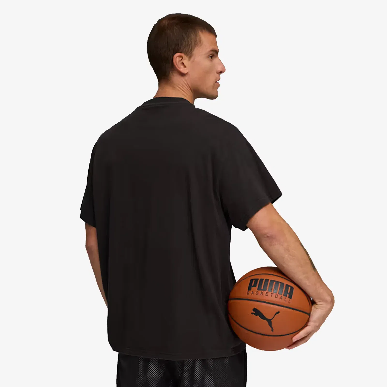 PUMA SWISH N' INK OVERSIZED BASKETBALL COTTON T-Shirt III { PUMA BLACK