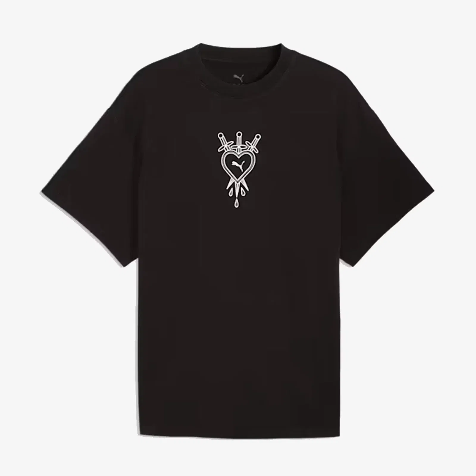 PUMA SWISH N' INK OVERSIZED BASKETBALL COTTON T-Shirt III { PUMA BLACK