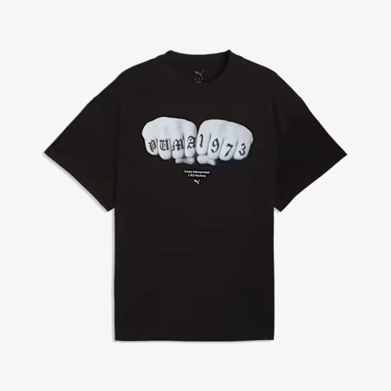 PUMA SWISH N' INK OVERSIZED BASKETBALL COTTON T-Shirt { PUMA BLACK