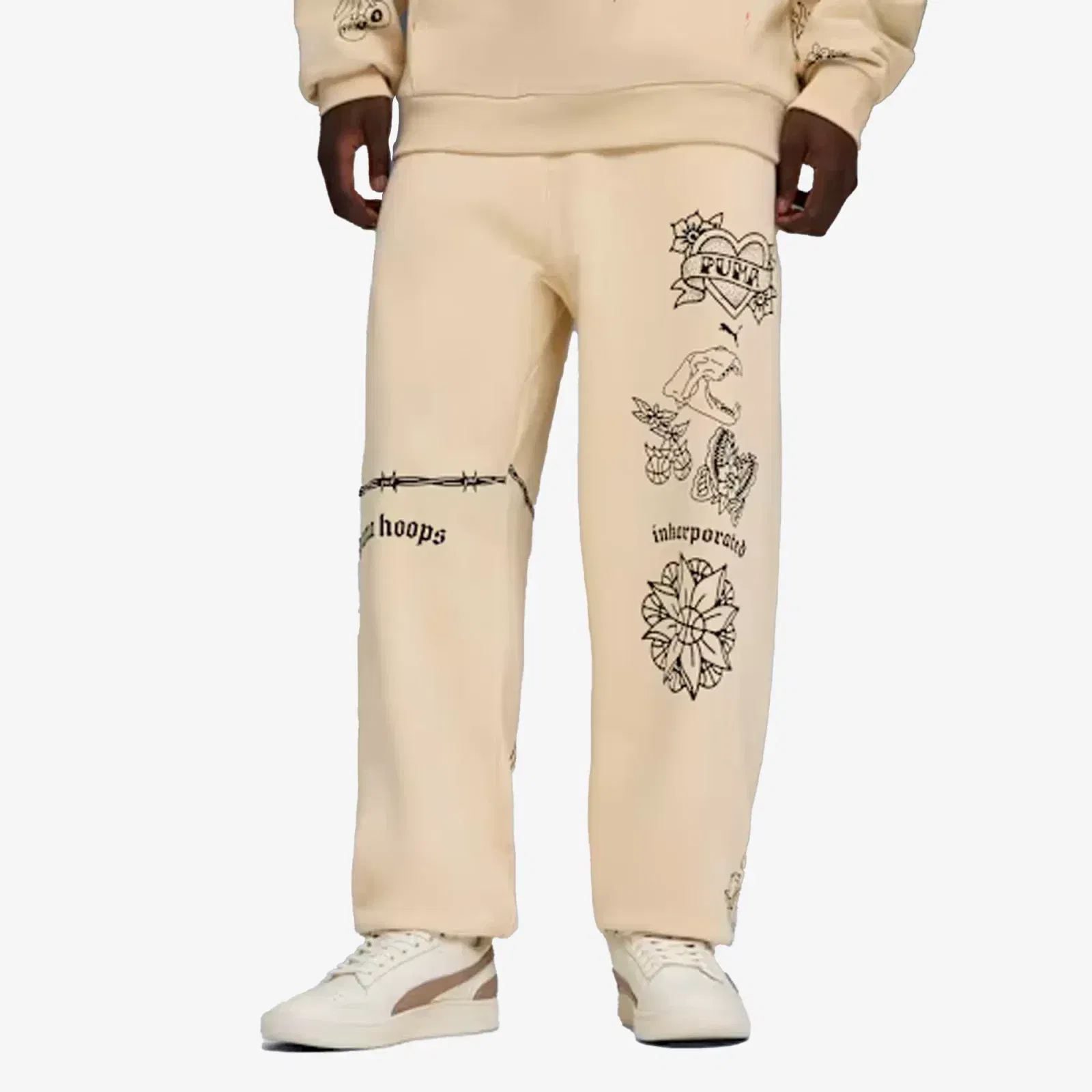 PUMA SWISH N' INK RELAXED BASKETBALL SWEATPANTS { CANVAS