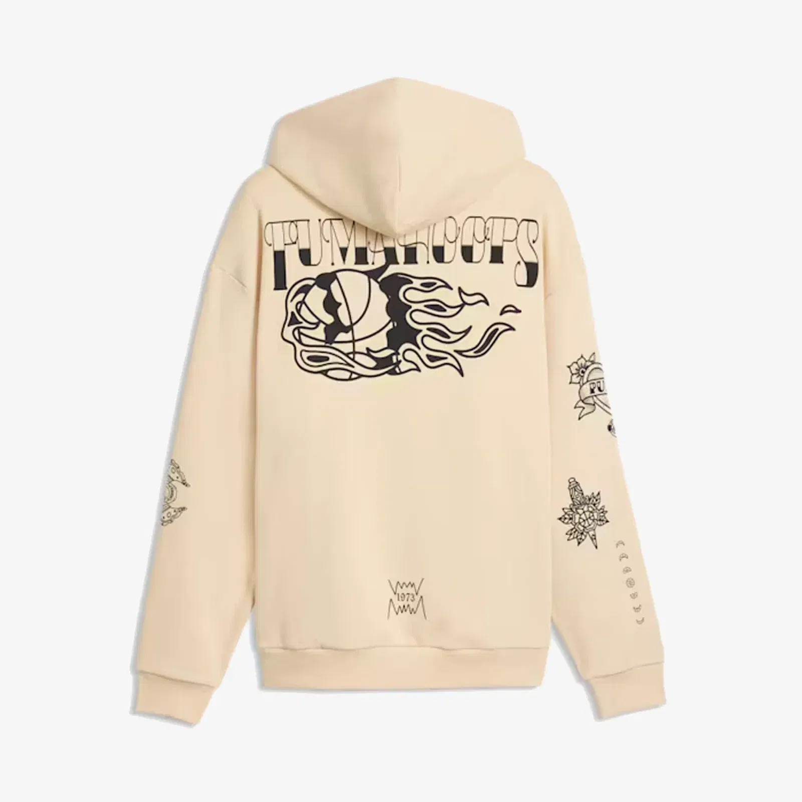 PUMA SWISH N' INK PRINTED RELAXED BASKETBALL HOODIE { CANVAS
