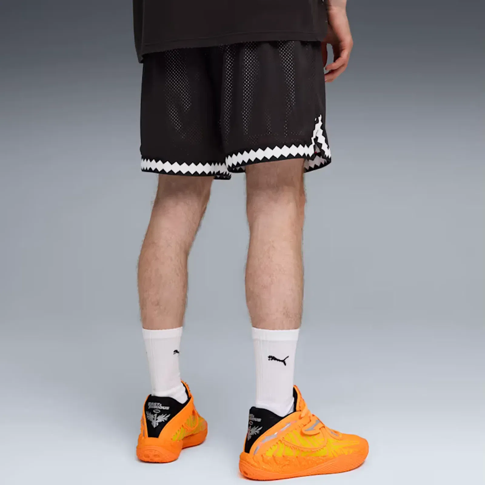PUMA x FAST & FURIOUS MESH SHORTS { PUMA BLACK - AOP