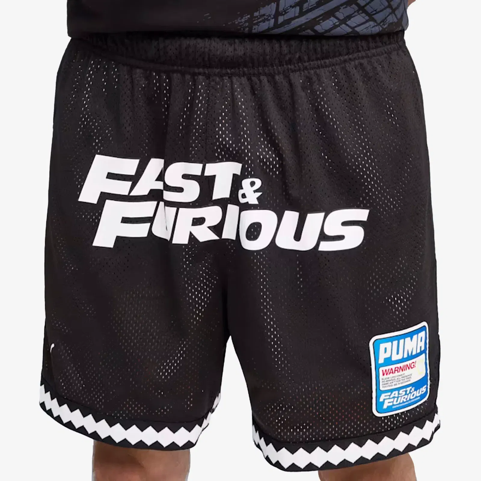 PUMA x FAST & FURIOUS MESH SHORTS { PUMA BLACK - AOP