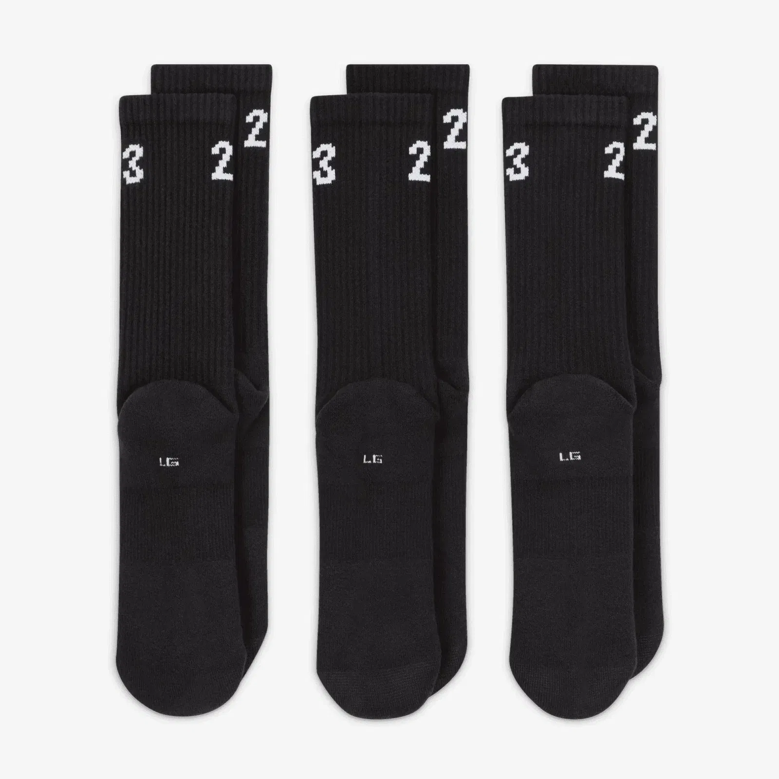 Jordan CREW SOCKS (3 PAIRS) { BLACK