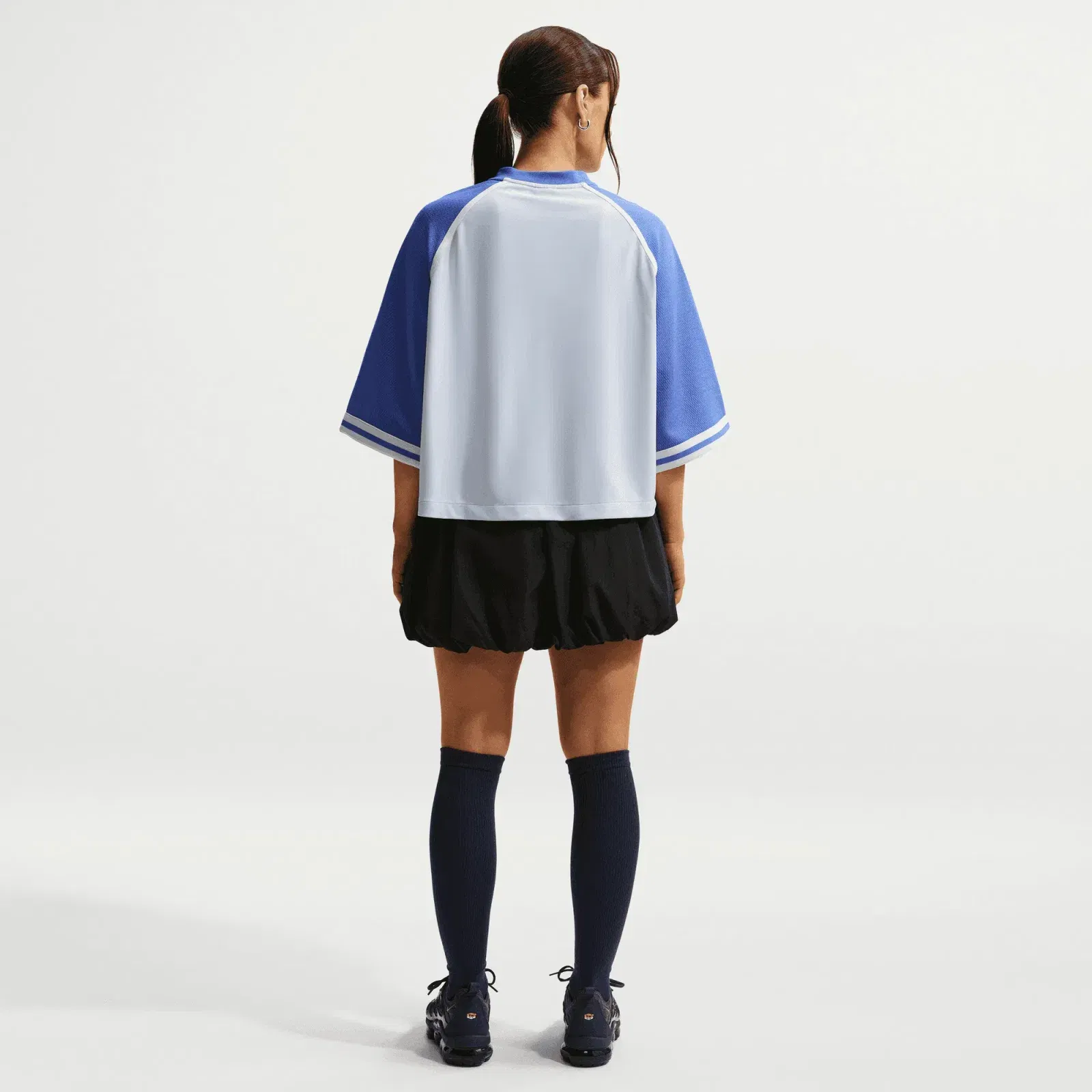 NIKE SPORTSWEAR OVERSIZED TOP { PURE PLATINUM/LT MEDIUM BLUE