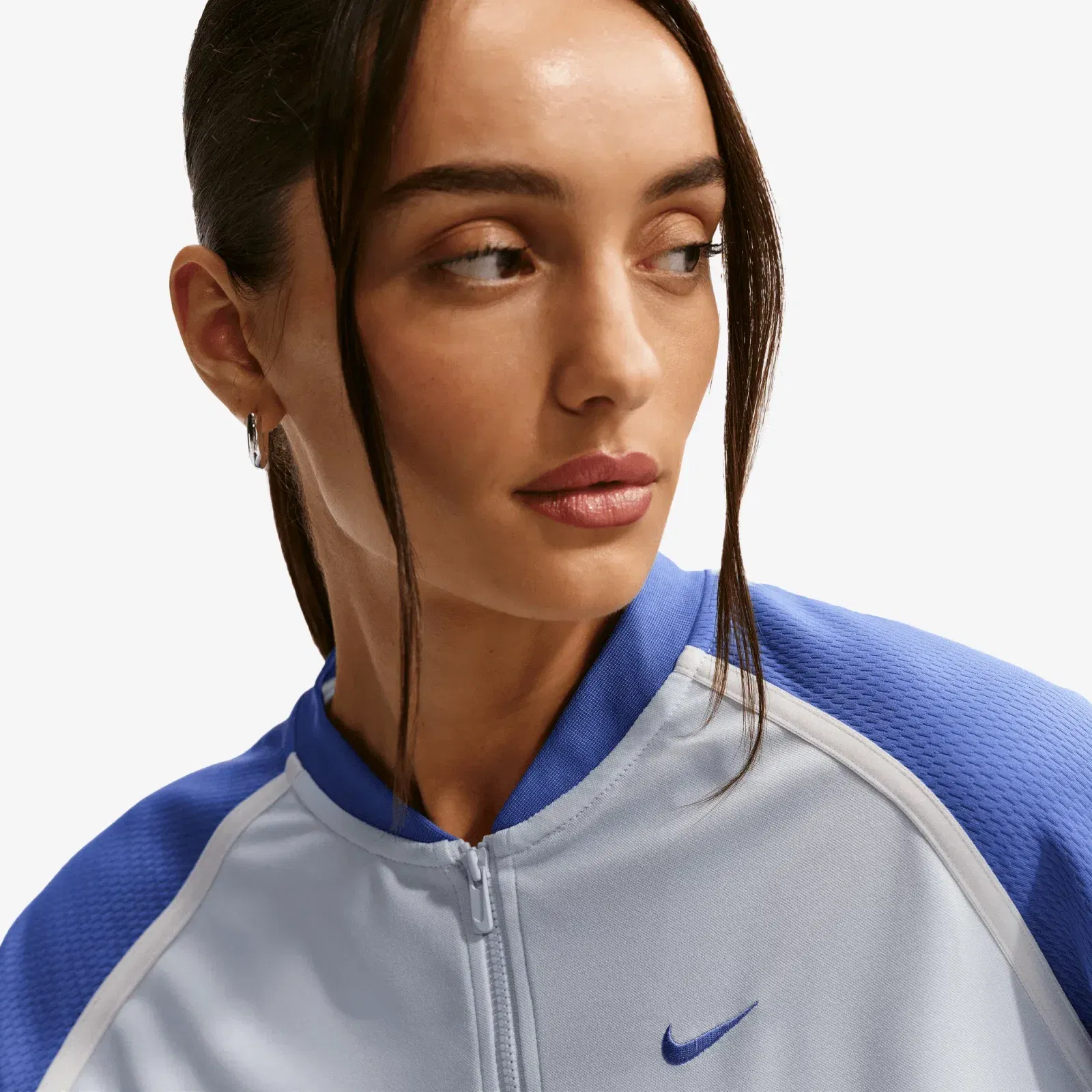NIKE SPORTSWEAR OVERSIZED TOP { PURE PLATINUM/LT MEDIUM BLUE