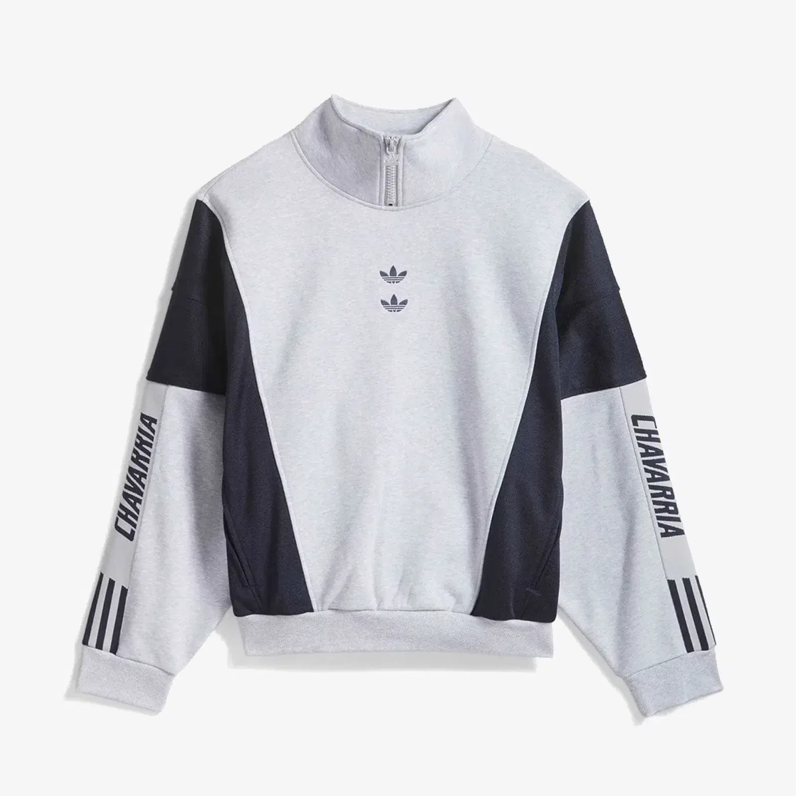 ADIDAS ORIGINALS x CHAVARRIA WATSONVILLE MOCKNECK SWEATER { LIGHT GREY/ LEGEND INK