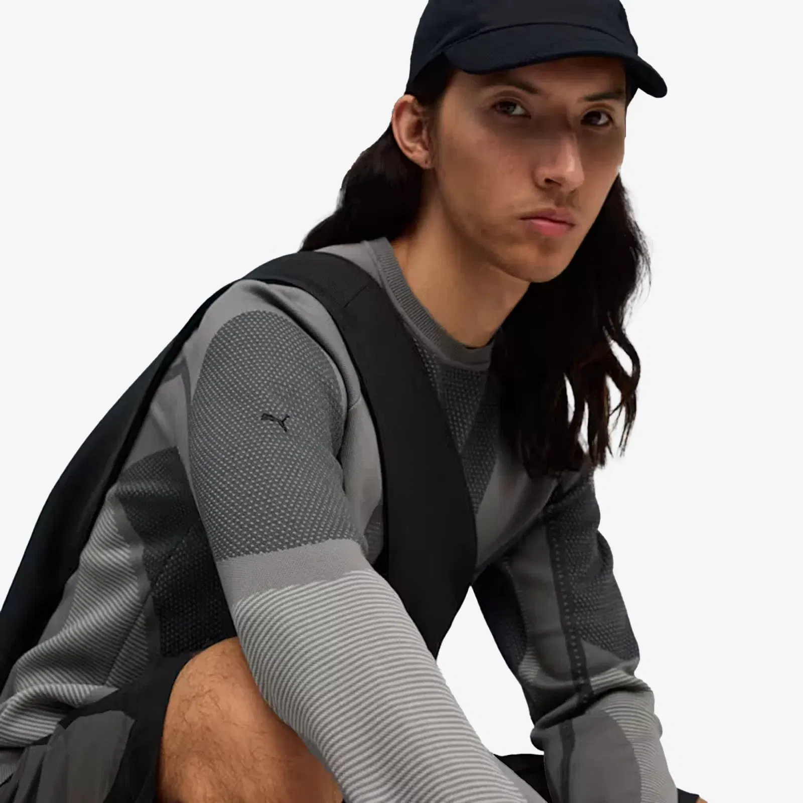 PUMA x SAN SAN GEAR KNIT SWEATER { COOL MID GRAY