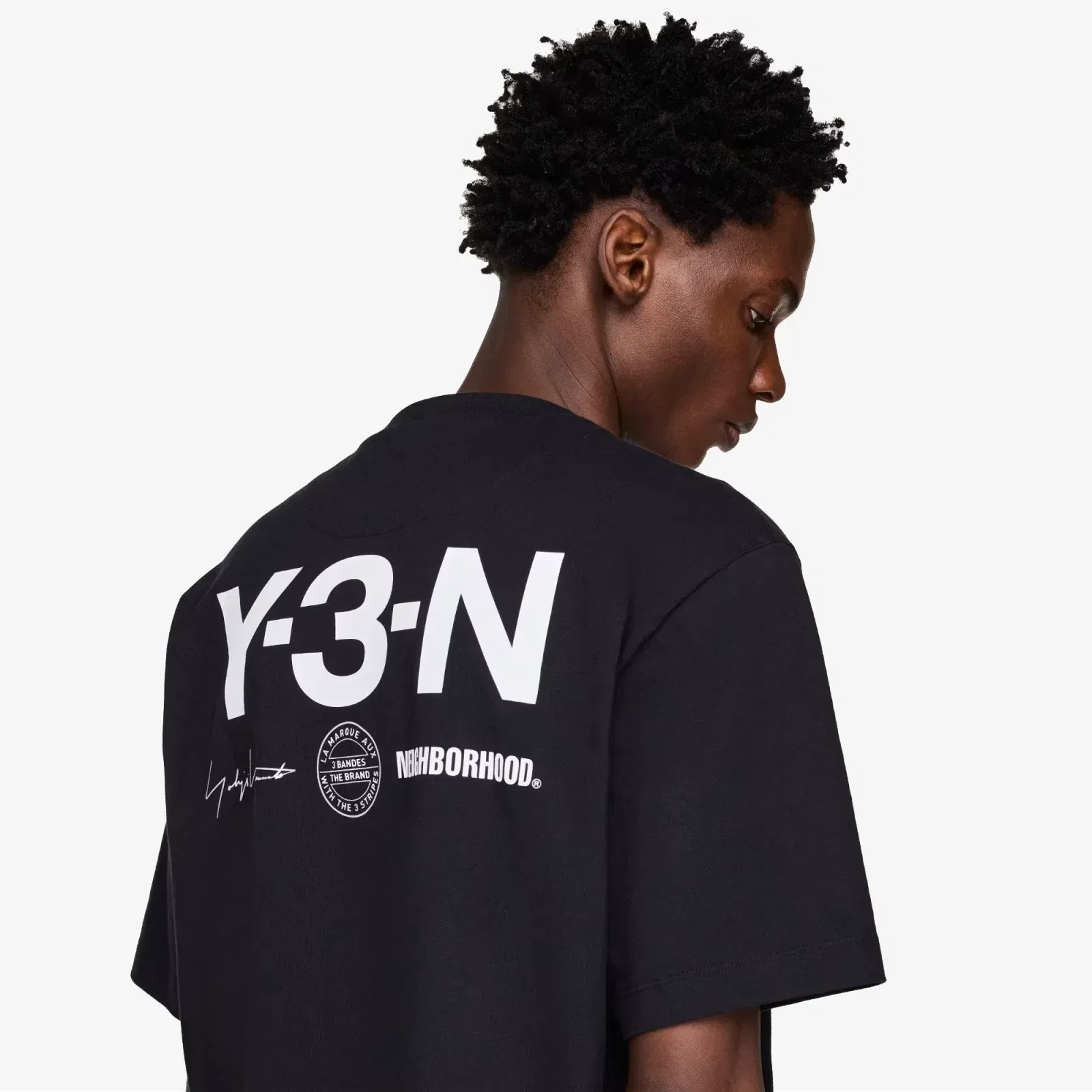 Y-3 NBHD GRAPHIC TEE { BLACK